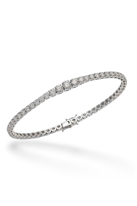 Silver Cubic Tennis Bracelet