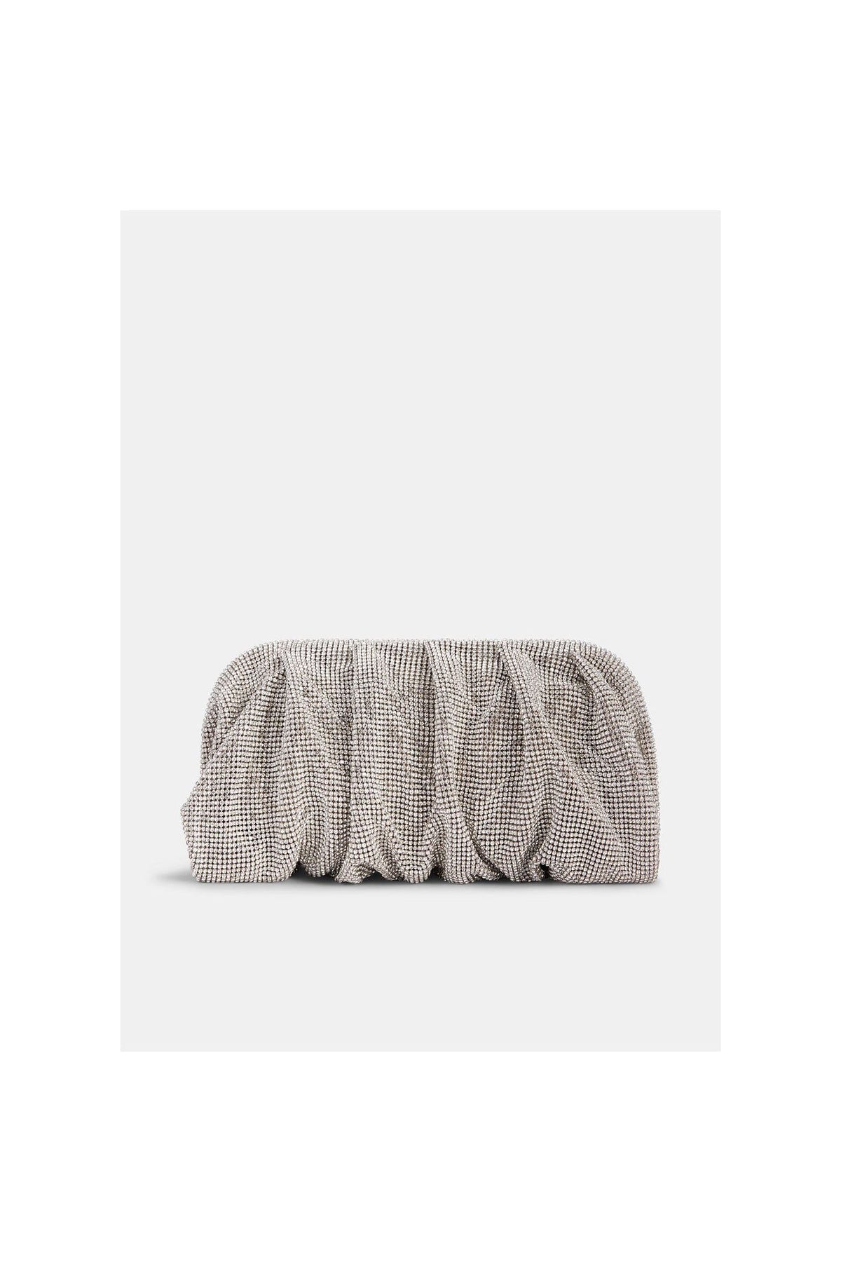 Silver Crystal Slouch Clutch