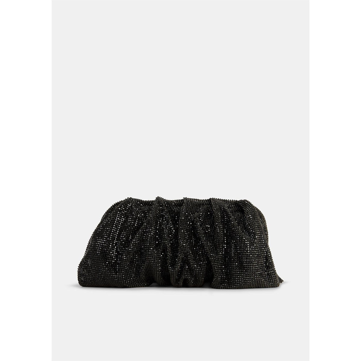 Black Crystal Slouch Clutch