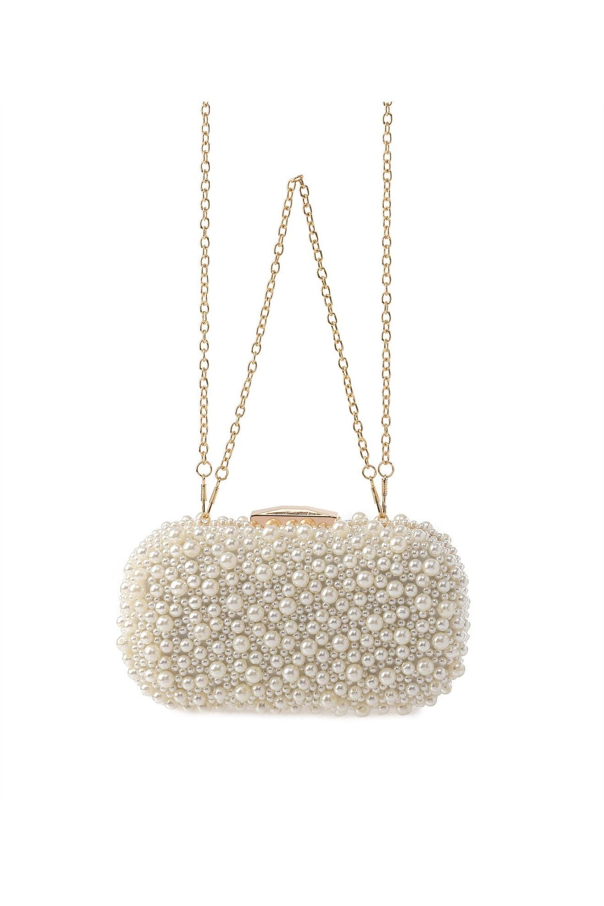 GREGORY LADNER | PEARL BEADED CHAIN STRAP CLUTCH BAG