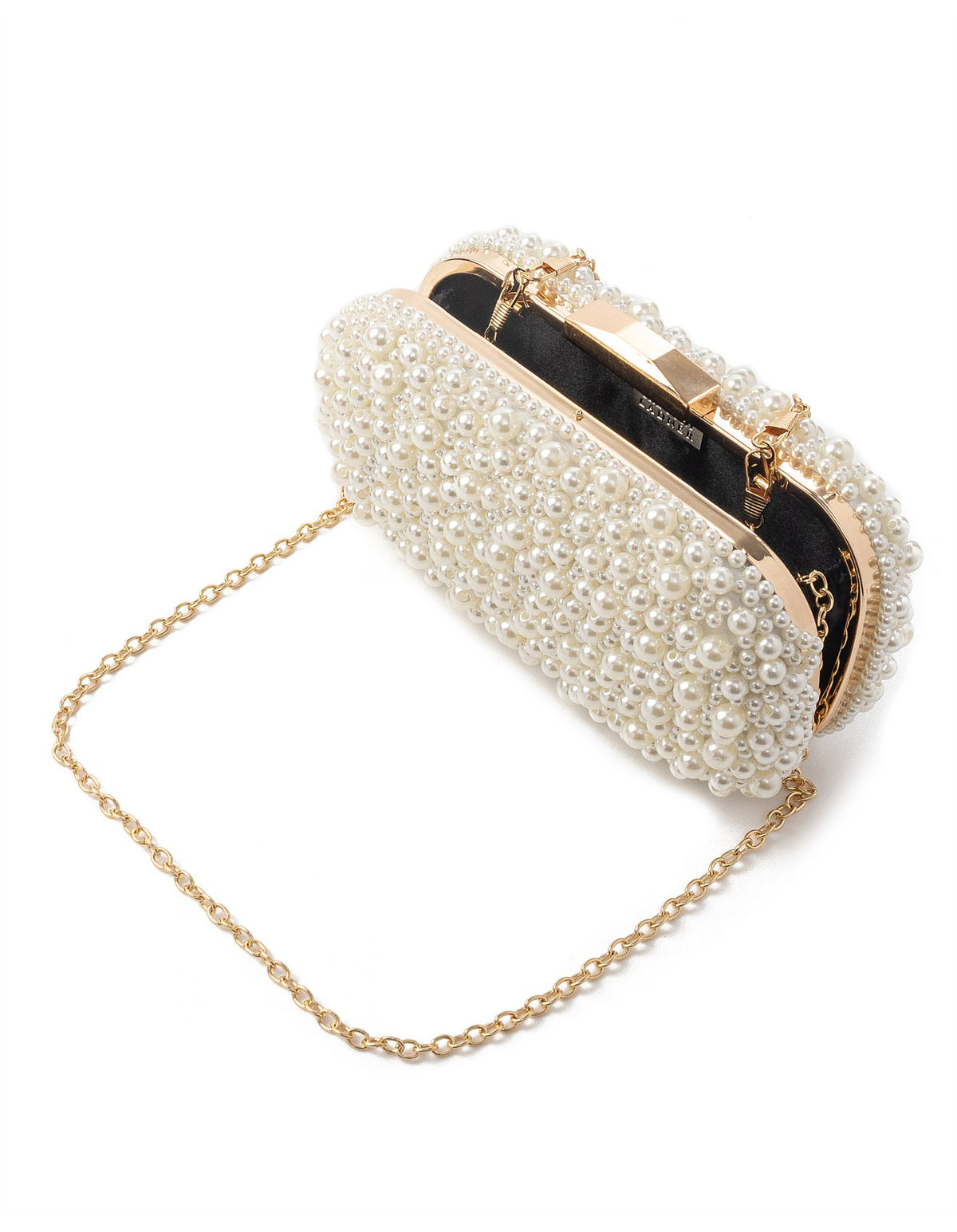 GREGORY LADNER | PEARL BEADED CHAIN STRAP CLUTCH BAG