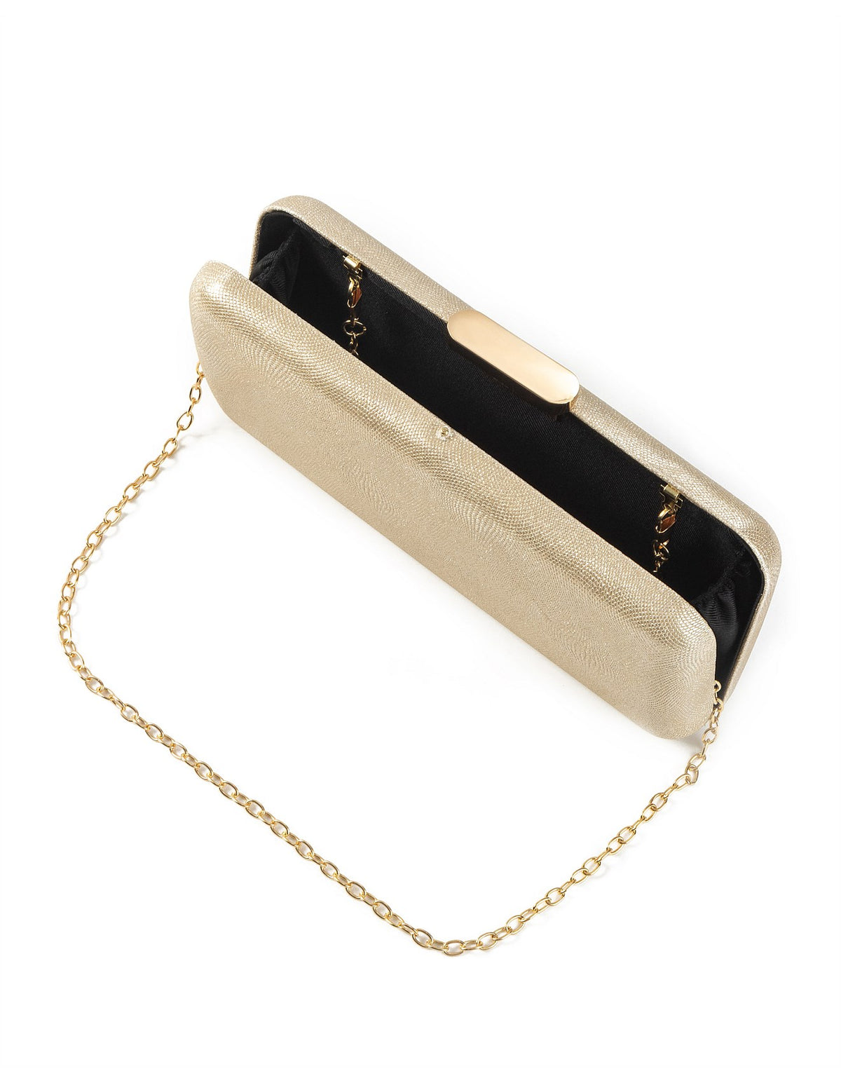 GREGORY LADNER | JEANNIE METALLIC BOX CLUTCH BAG - Gold