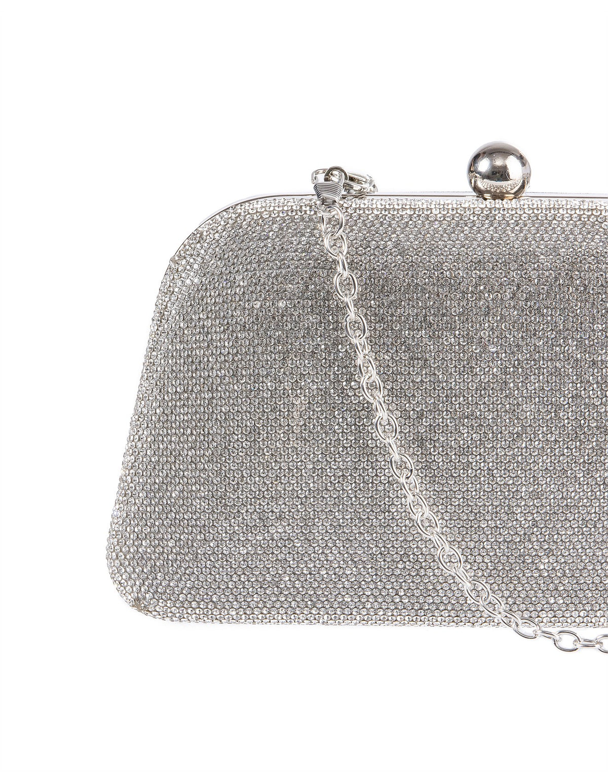 GREGORY LADNER | GINA CRYSTAL FRAME HANDLE EVENING BAG - Silver