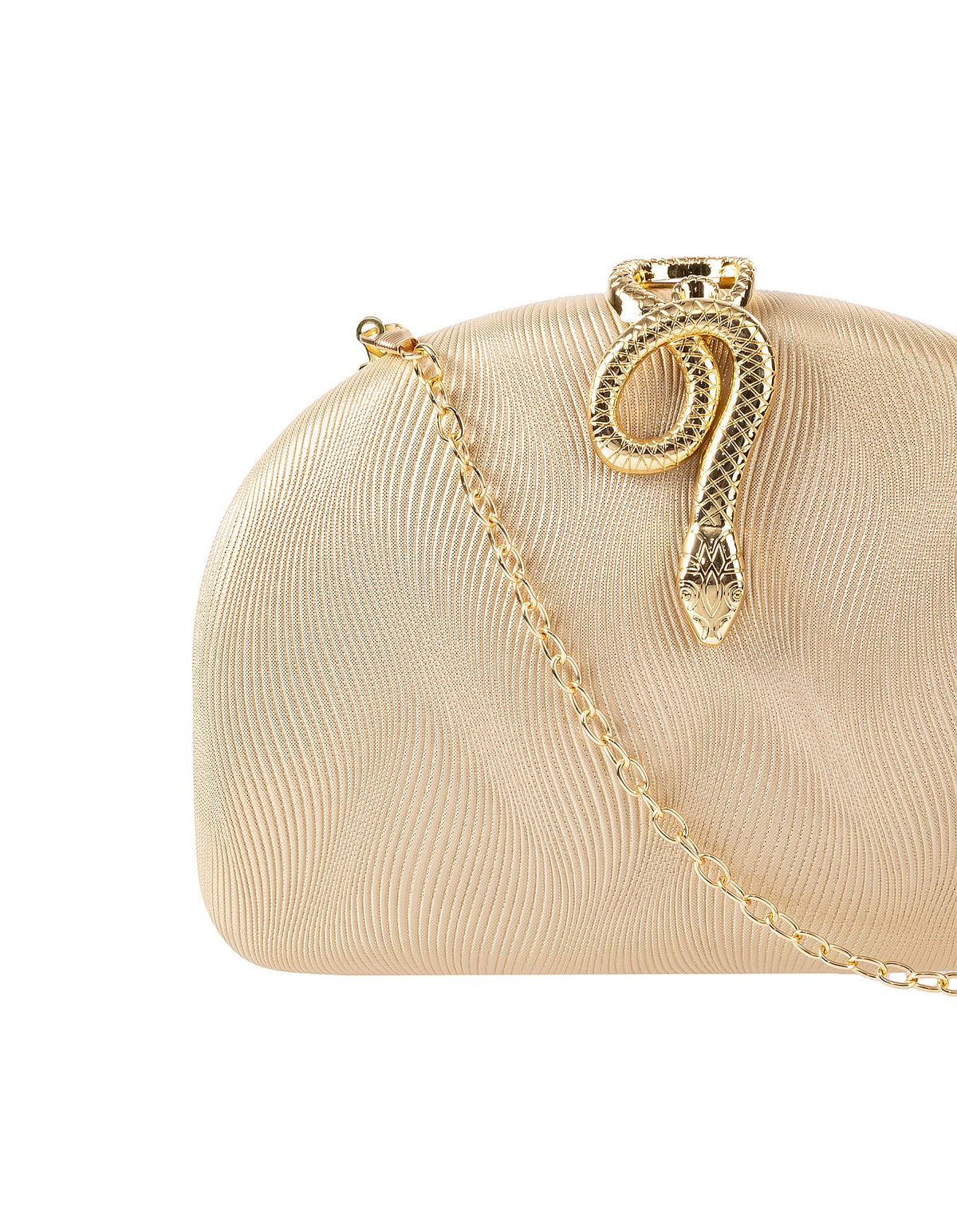 GREGORY LADNER | PU CLUTCH WITH SNAKE CLASP - Gold