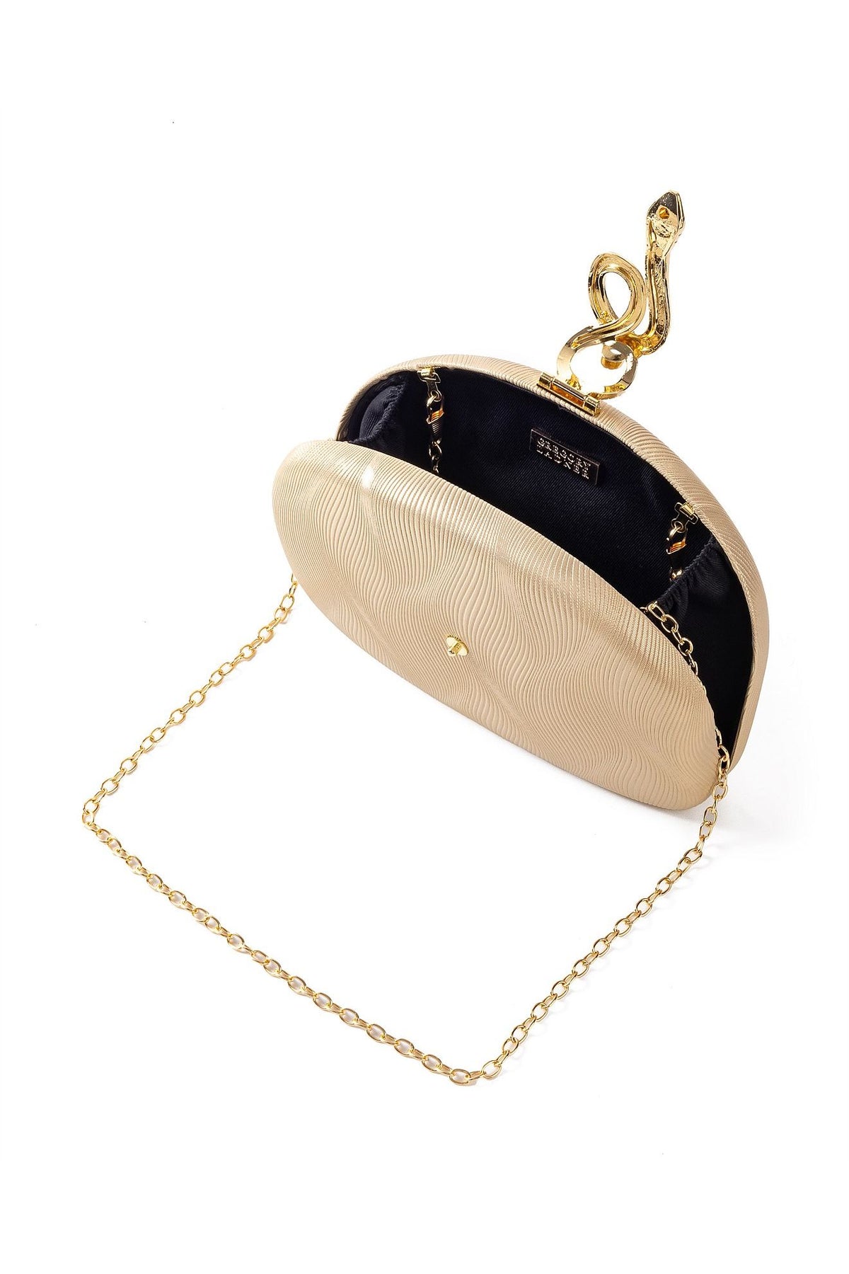 GREGORY LADNER | PU CLUTCH WITH SNAKE CLASP - Gold