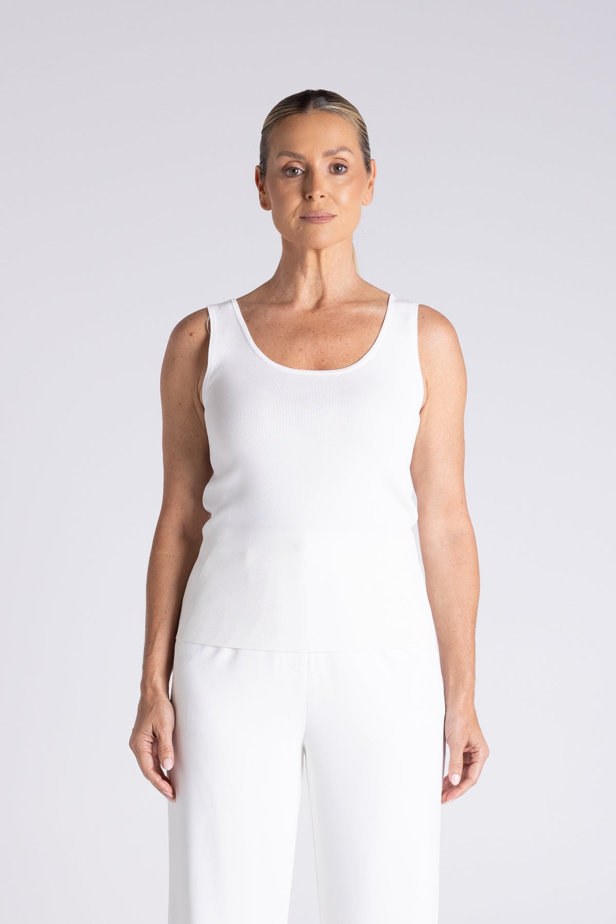 Two T's | Knit Tank - White