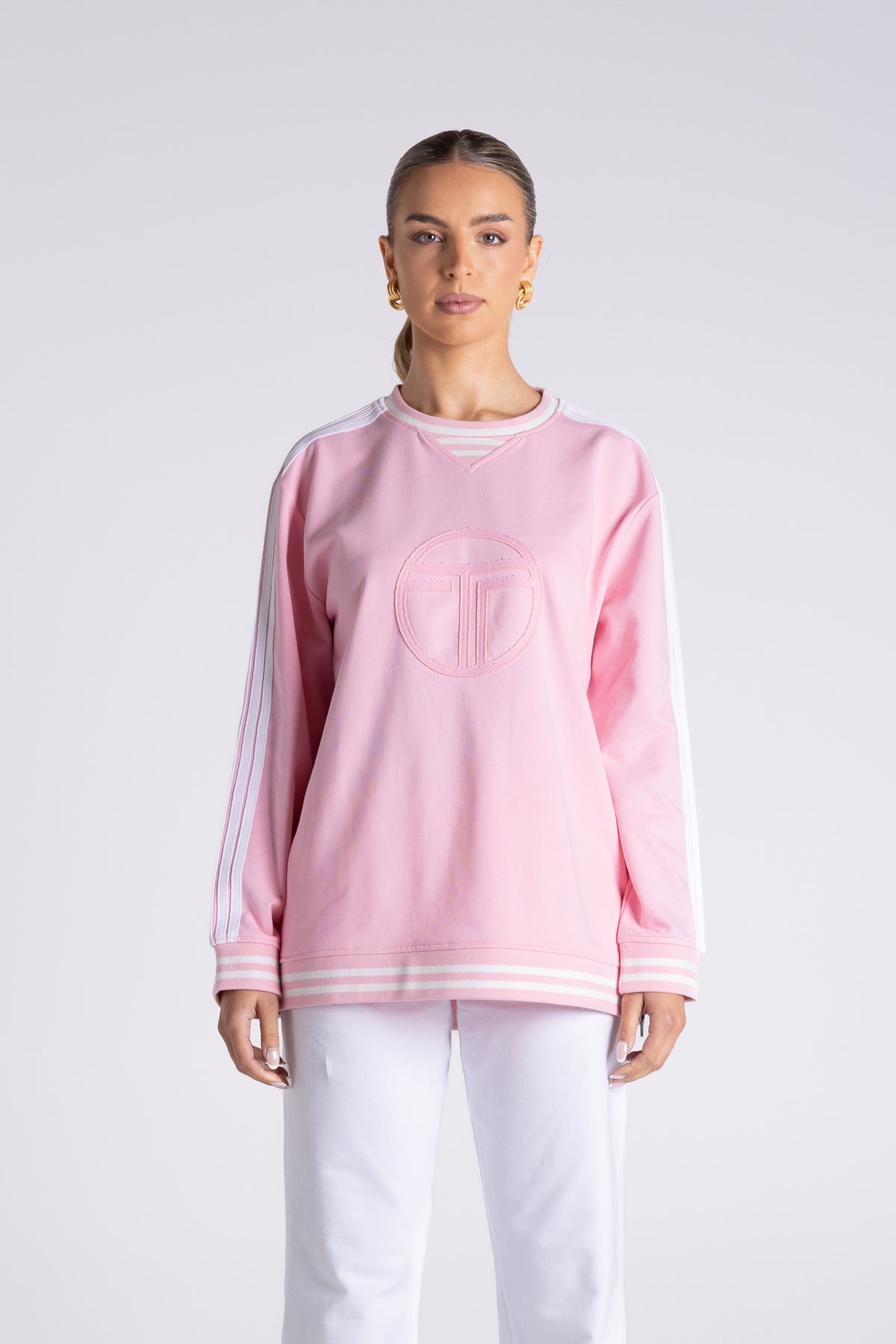 Two T's | Mia Logo Sweat - Pink