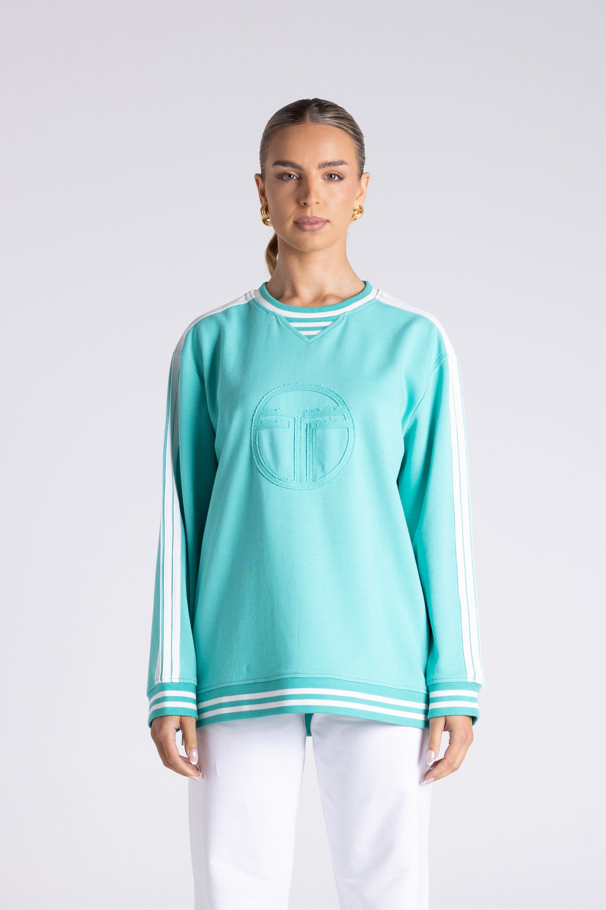 Two T's | Mia Logo Sweat - Lagoon