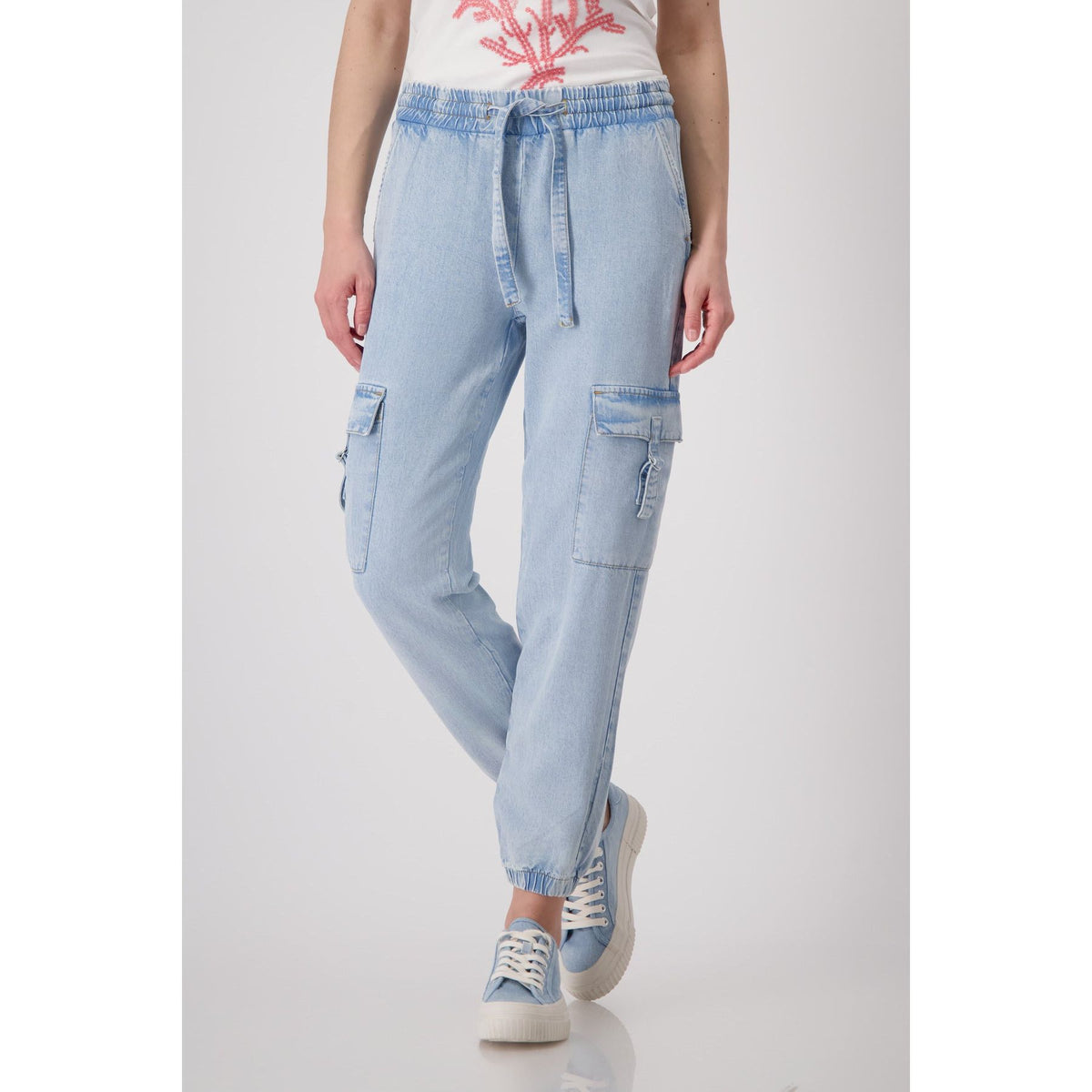 MONARI | DRAWSTRING DENIM CARGO PANT