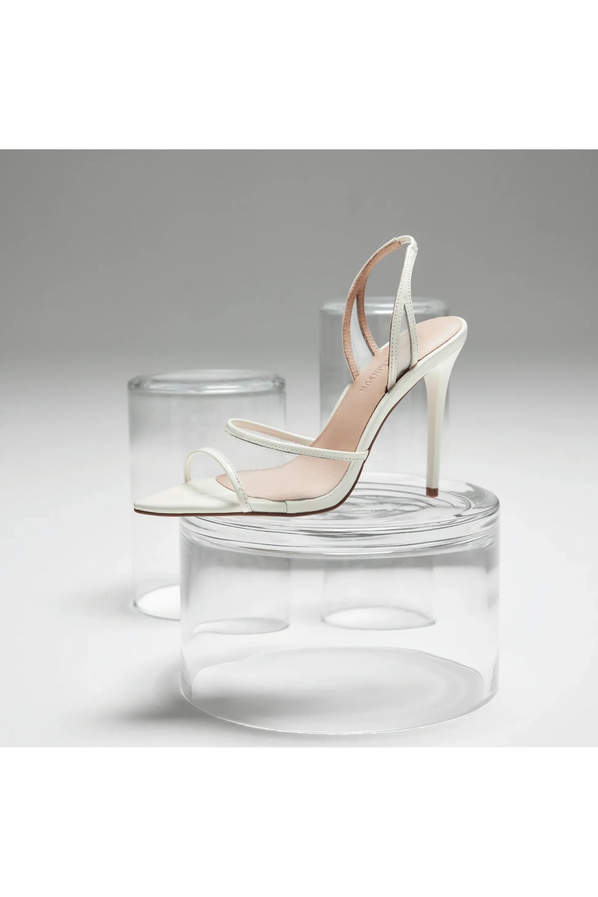 LANA WILKINSON | Maddison Sandal White Mesh & Patent Leather