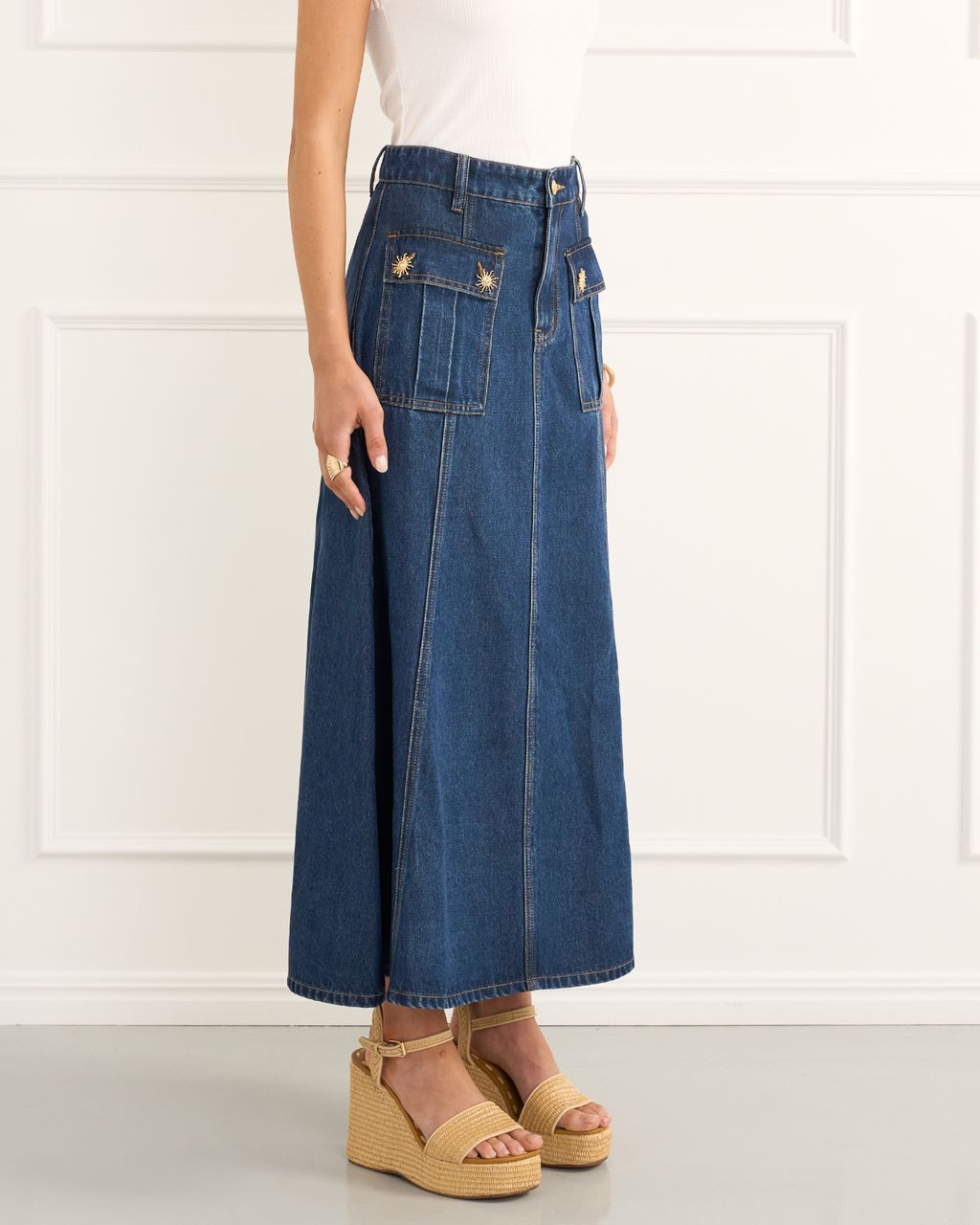 HEAVEN | Rowan Midi Skirt - Denim