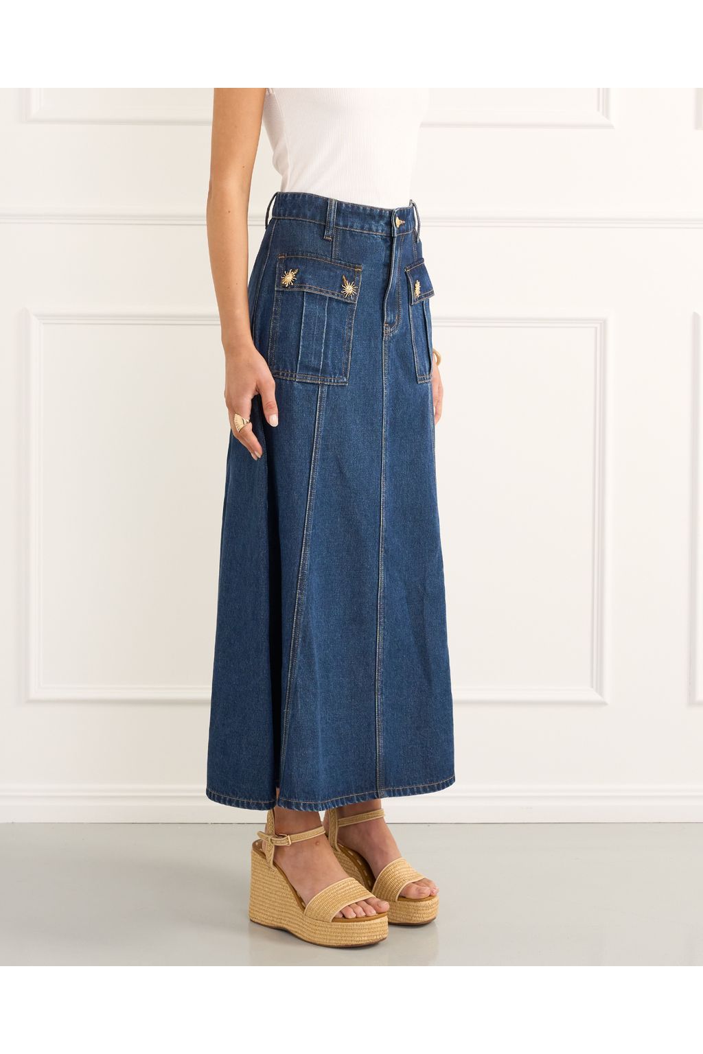 HEAVEN | Rowan Midi Skirt - Denim