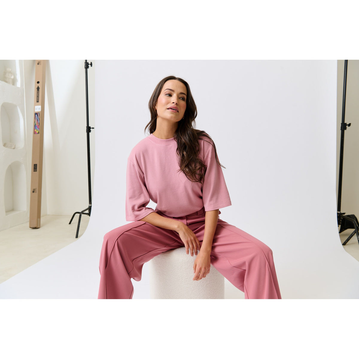 CARTEL AND WILLOW | SOLANA TEE - Dusty Pink