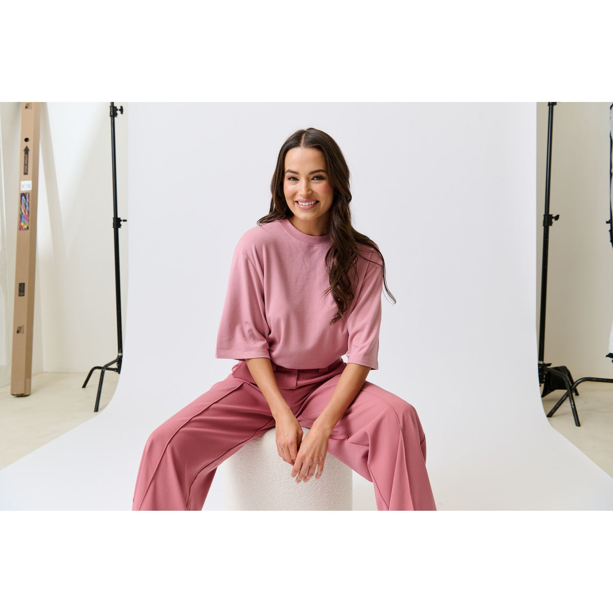 CARTEL AND WILLOW | SOLANA TEE - Dusty Pink