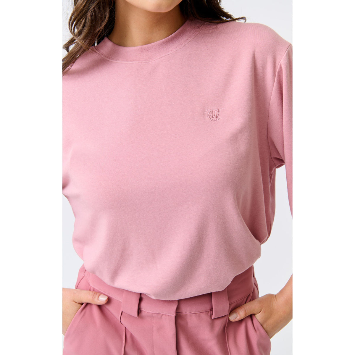 CARTEL AND WILLOW | SOLANA TEE - Dusty Pink