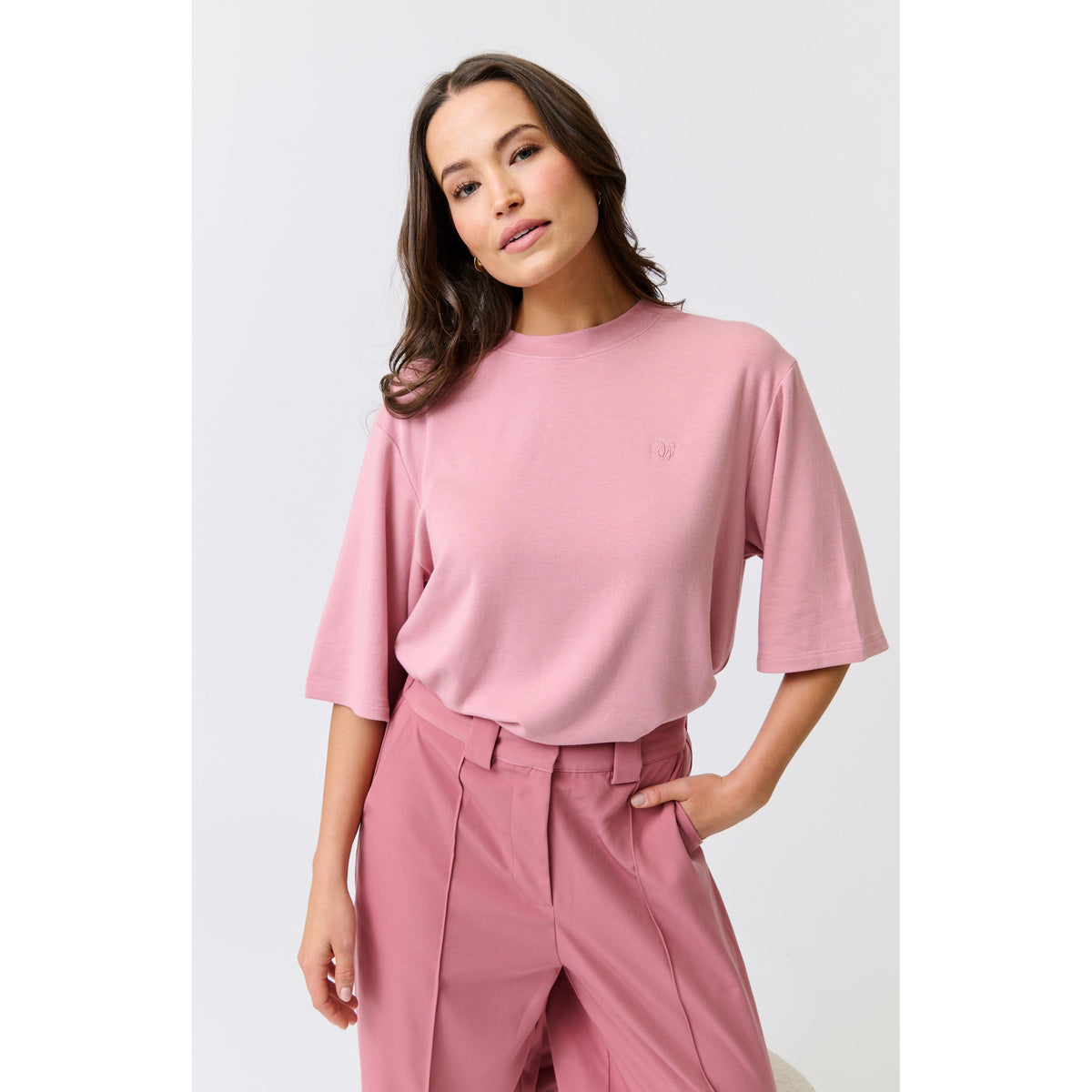 CARTEL AND WILLOW | SOLANA TEE - Dusty Pink