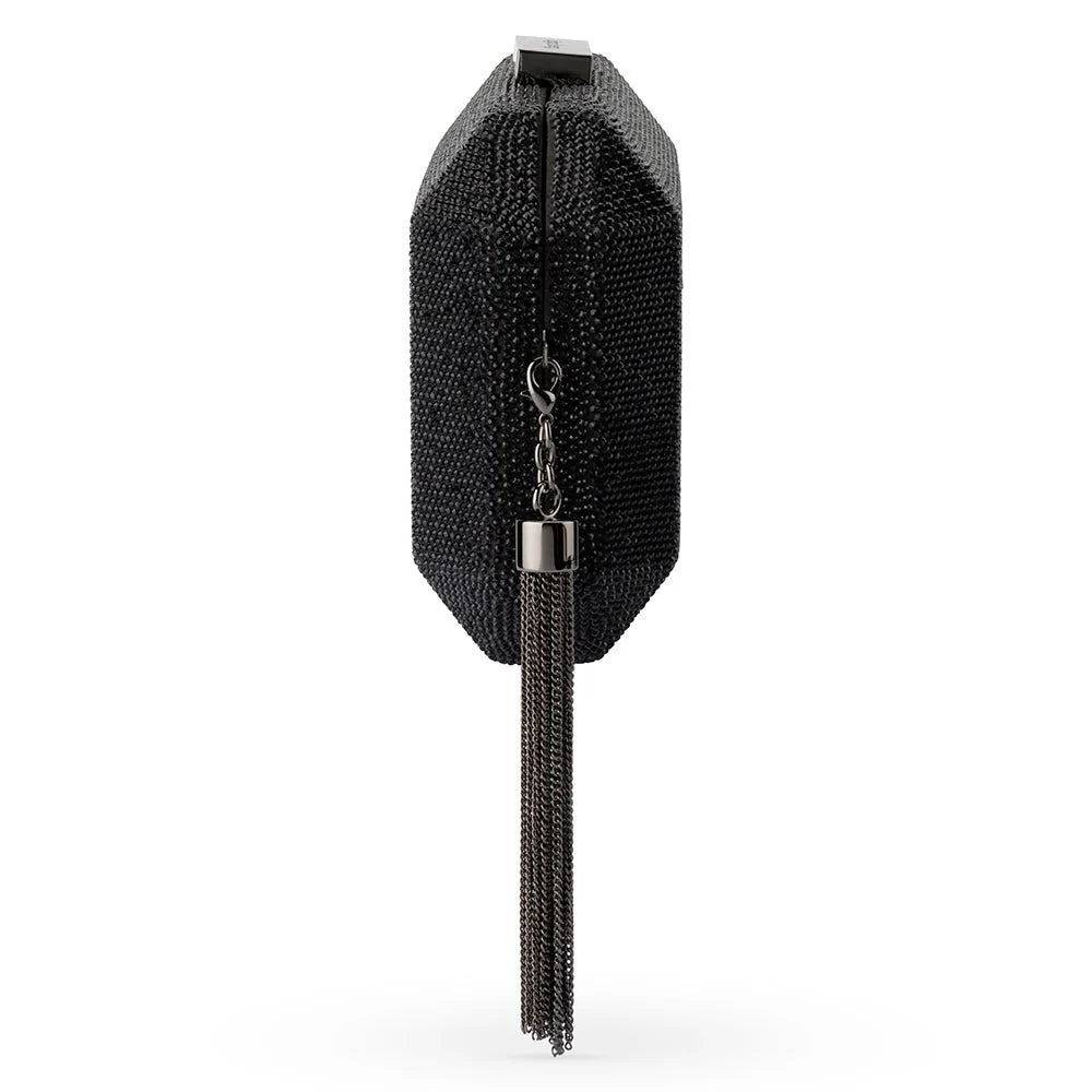 OLGA BERG | GIA Crystal Clutch - Black