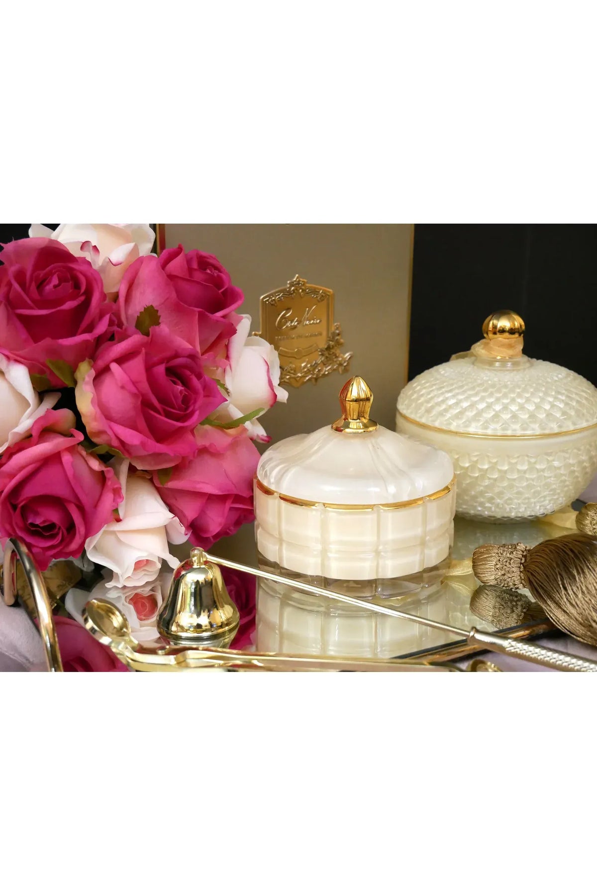 Cote Noir | Art Deco Candle - Cream & Gold
