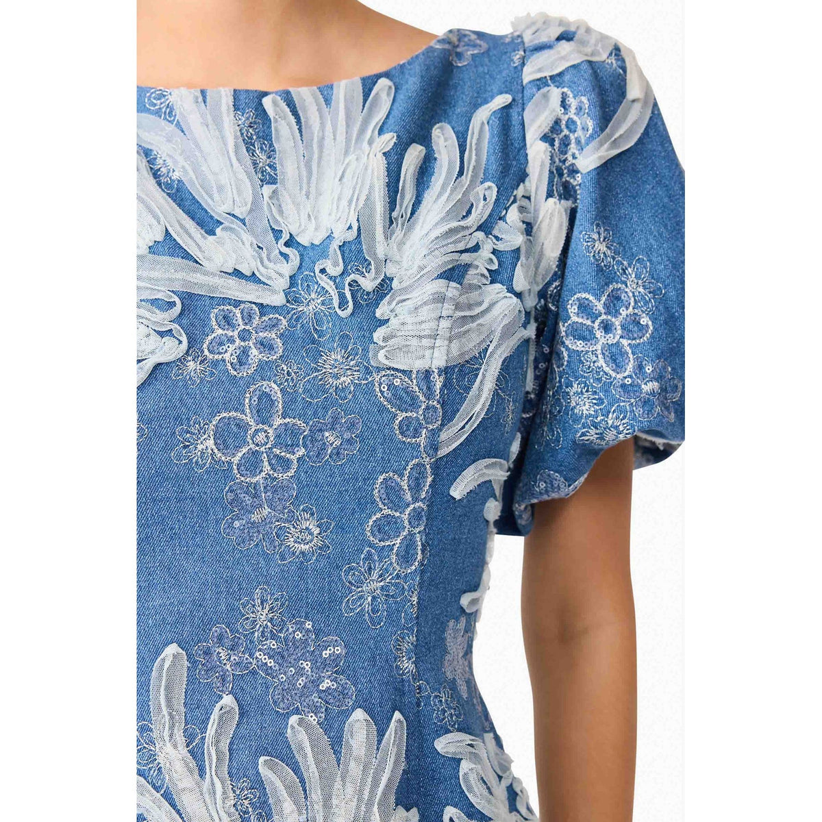 ELLIATT | ANNAELIESE A - LINE MINI DRESS BLUEIVORY