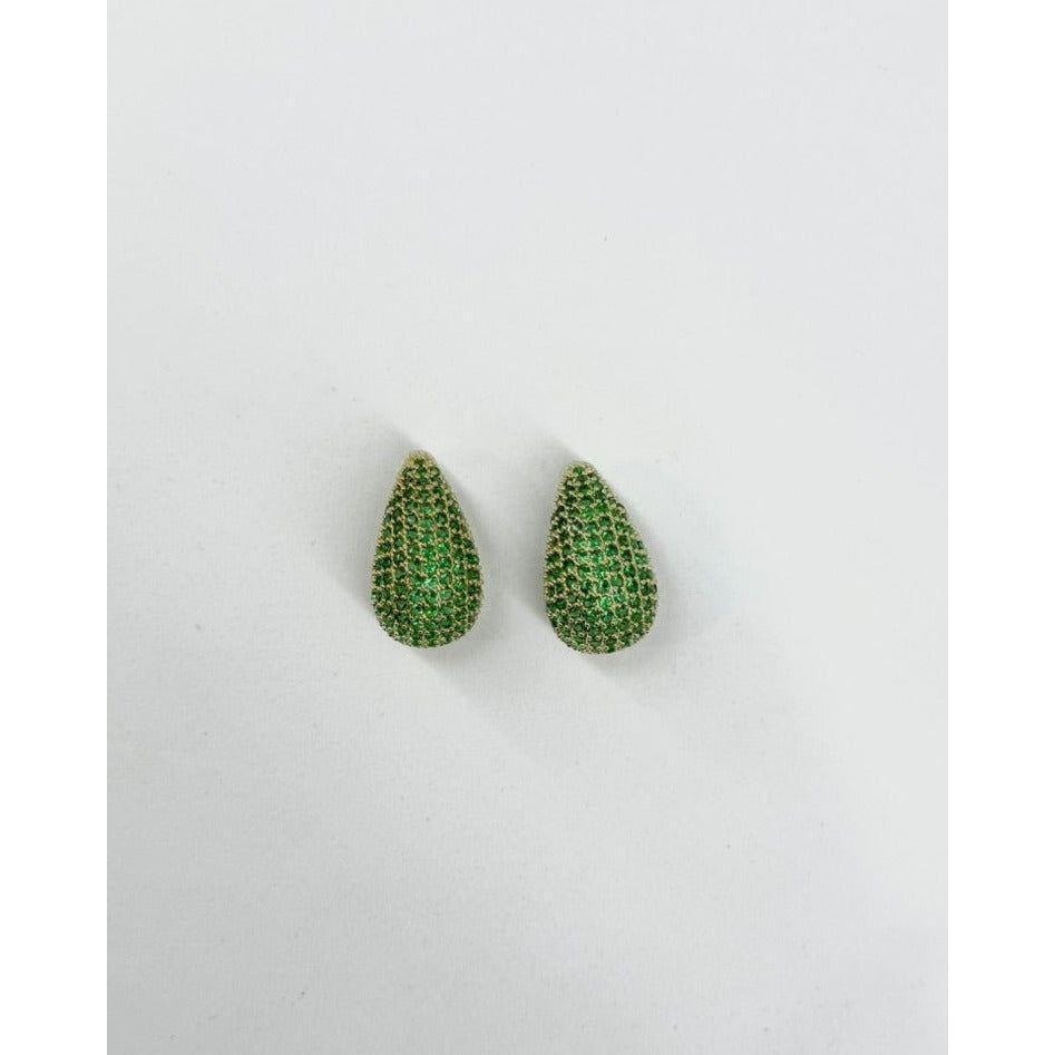 ELENA | SMALL TEAR DROP EARRING - Emerald