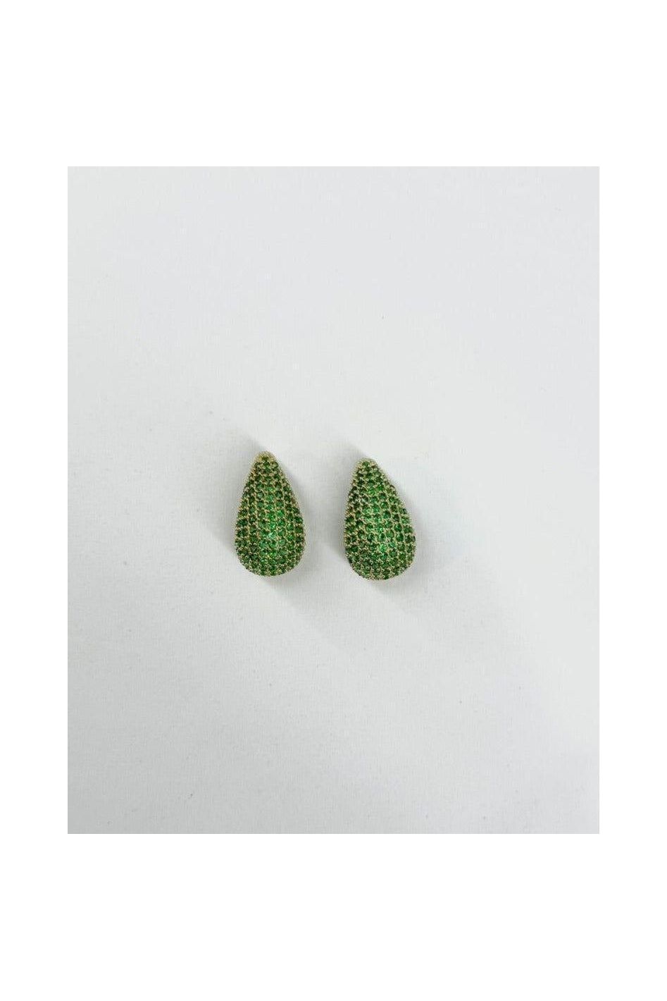 ELENA | SMALL TEAR DROP EARRING - Emerald