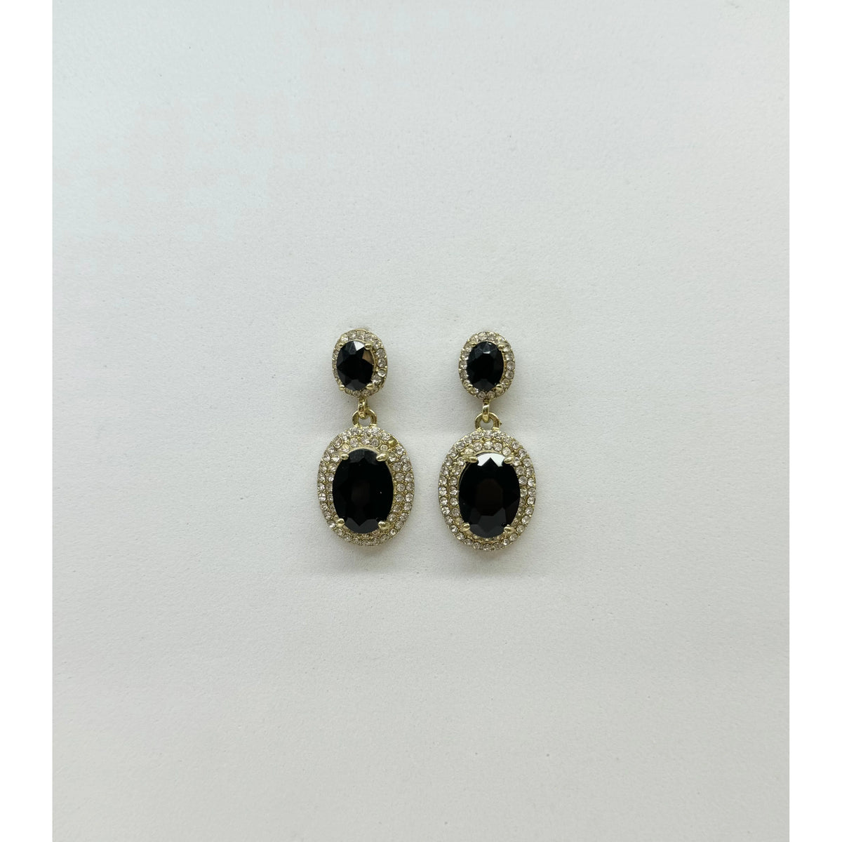 KYLE | OVAL DROP EARRING - Gold/Black