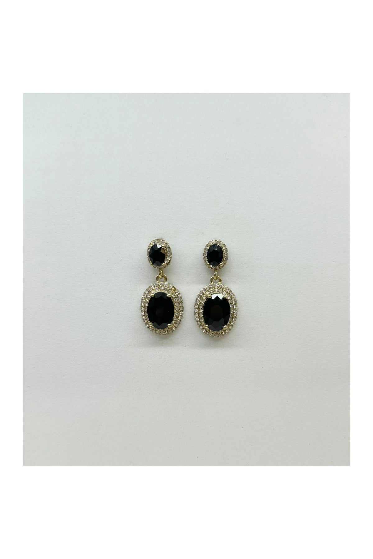 KYLE | OVAL DROP EARRING - Gold/Black