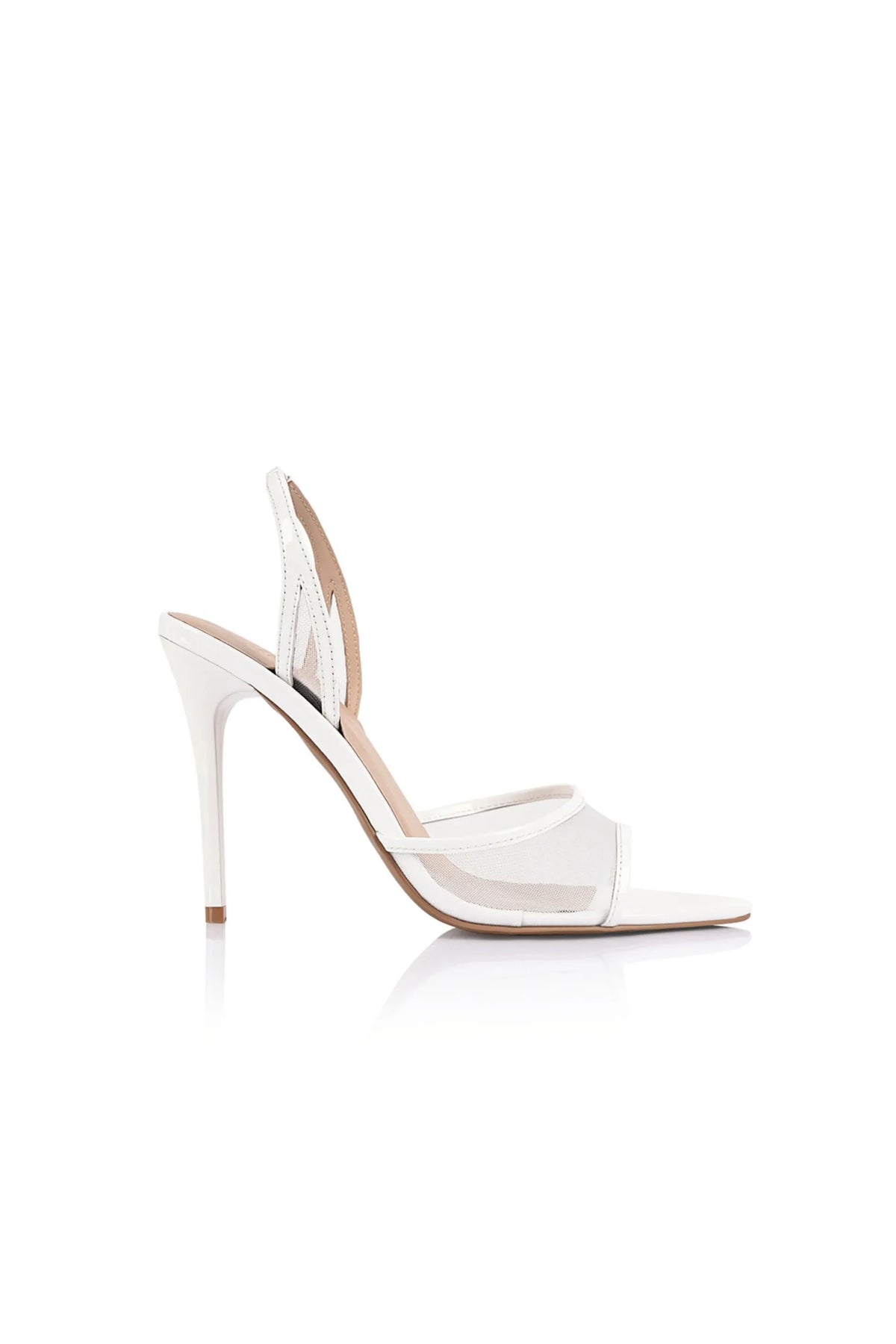 LANA WILKINSON | Maddison Sandal White Mesh & Patent Leather