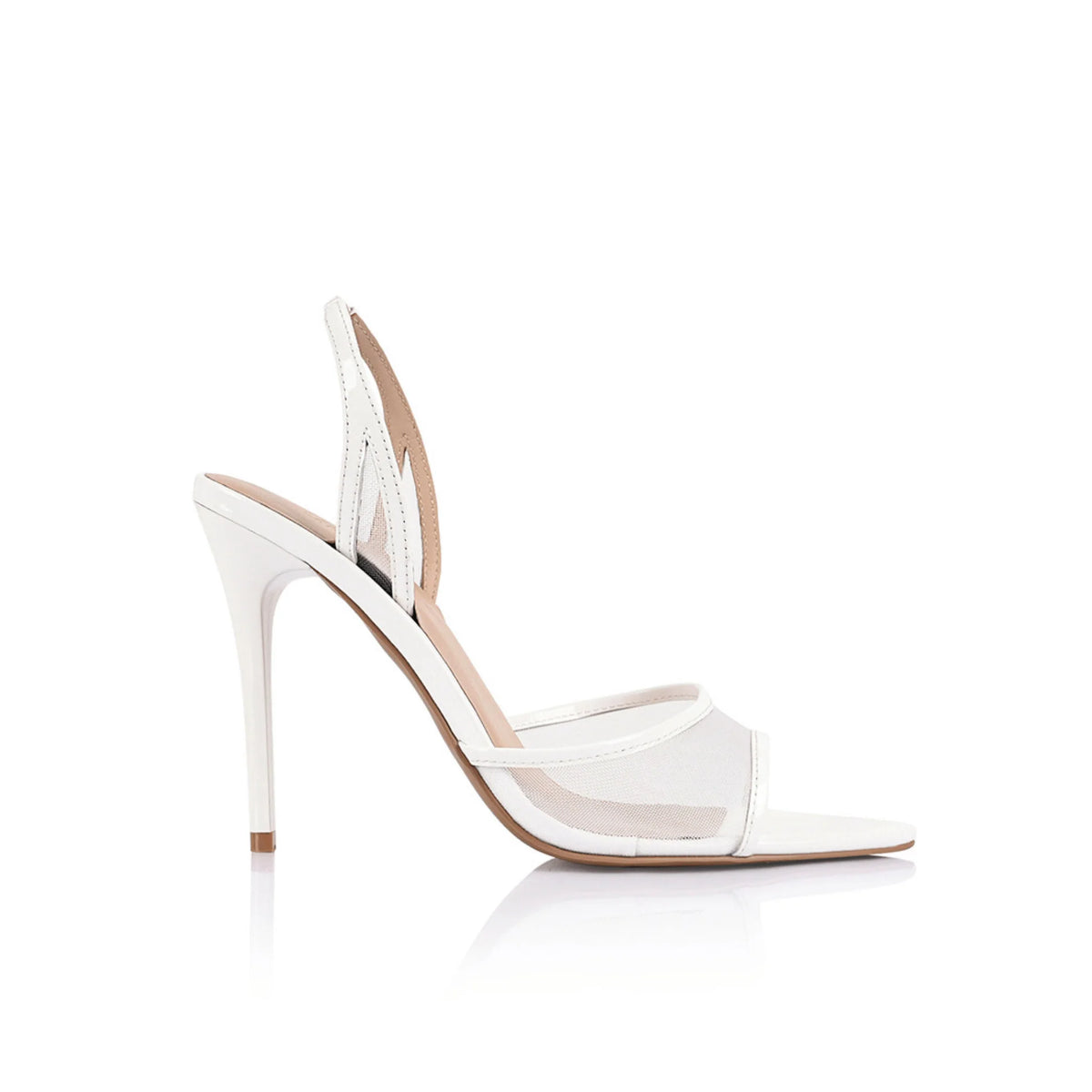 LANA WILKINSON | Maddison Sandal White Mesh & Patent Leather