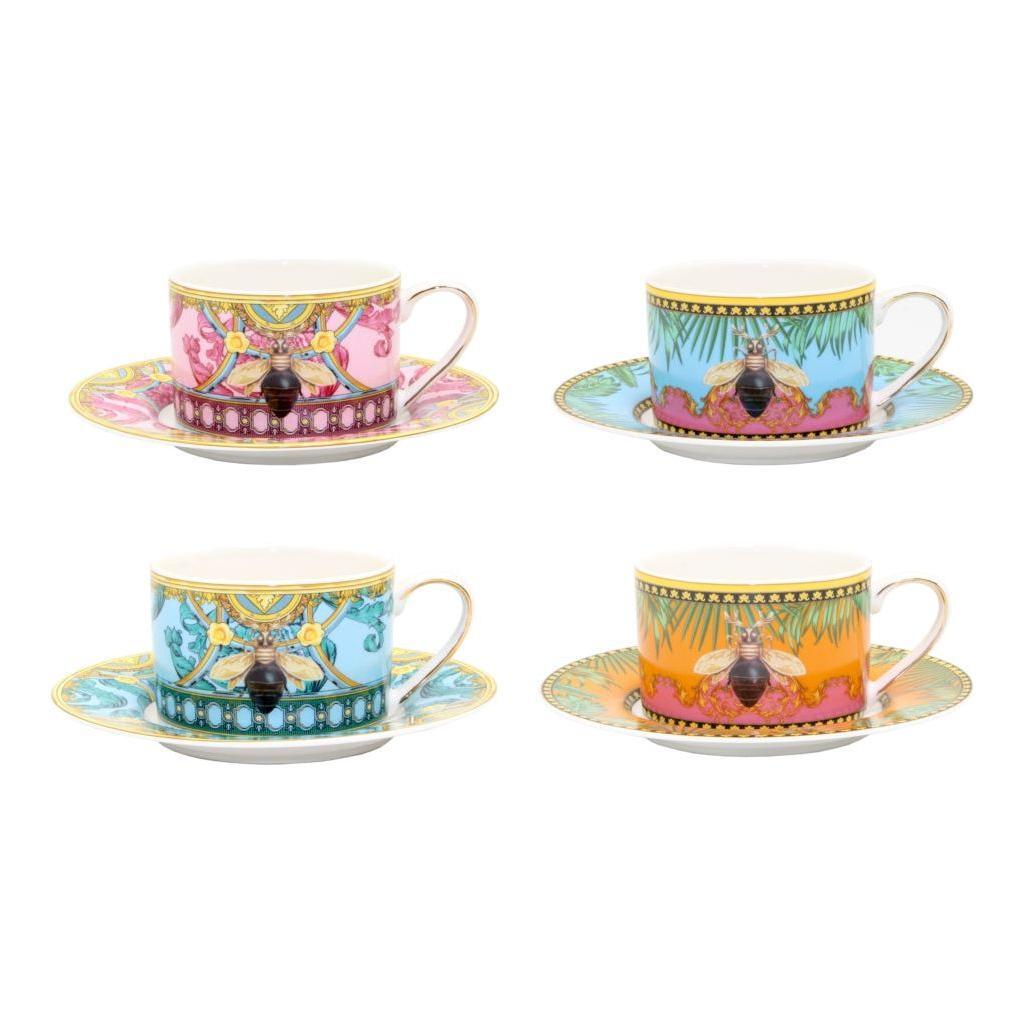 CUP & SAUCER | Bee 4 pc set