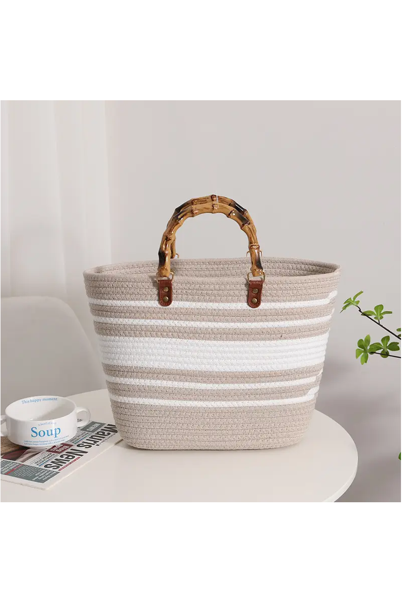 WOVEN TOTE BAG - Beige