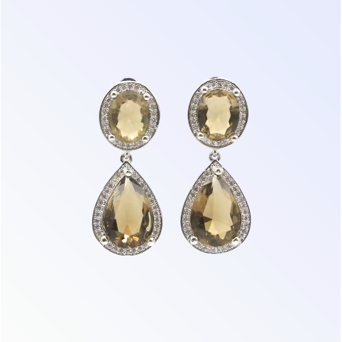 NABEL | CRYSTAL EARRING - Bronze