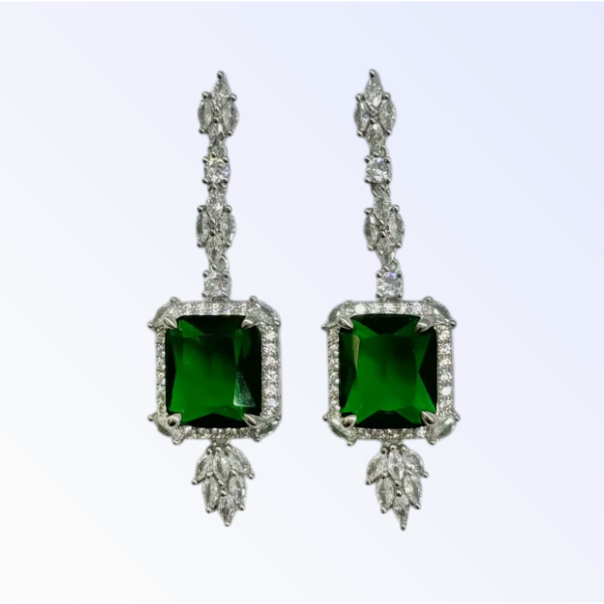 KAISA | CUBIC ZIRCONIA DROP EARRING - Emerald
