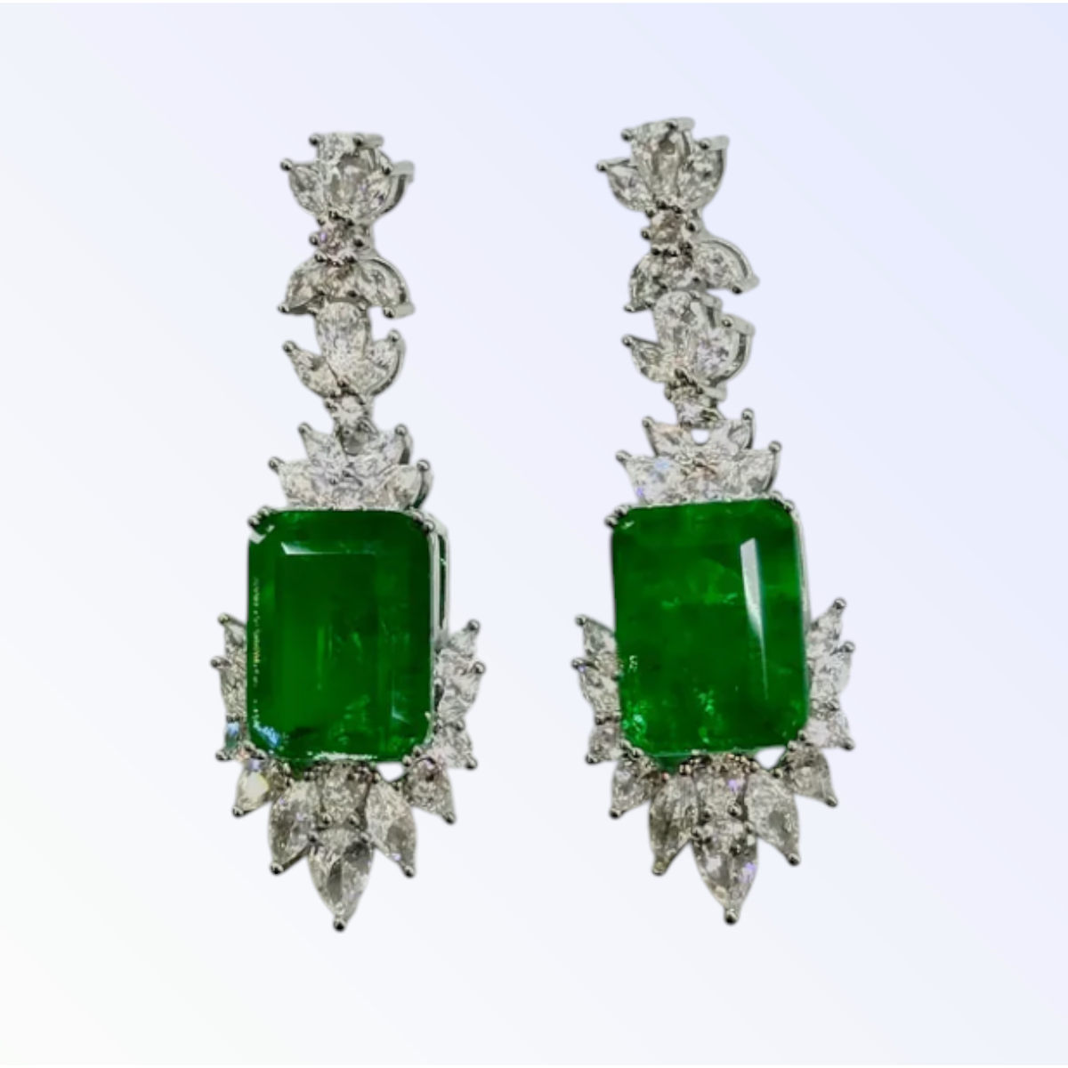 LORELEI | CUBIC ZIRCONIA DROP DOWN EARRING - Emerald