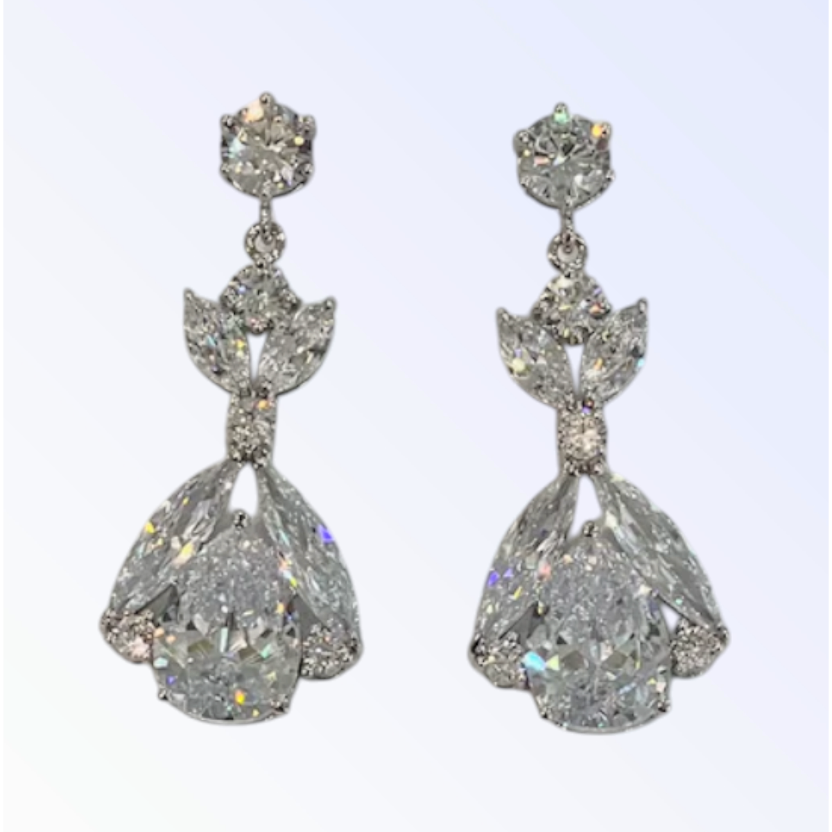 CLAUDIA | CRYSTAL DROP EARRING - Silver