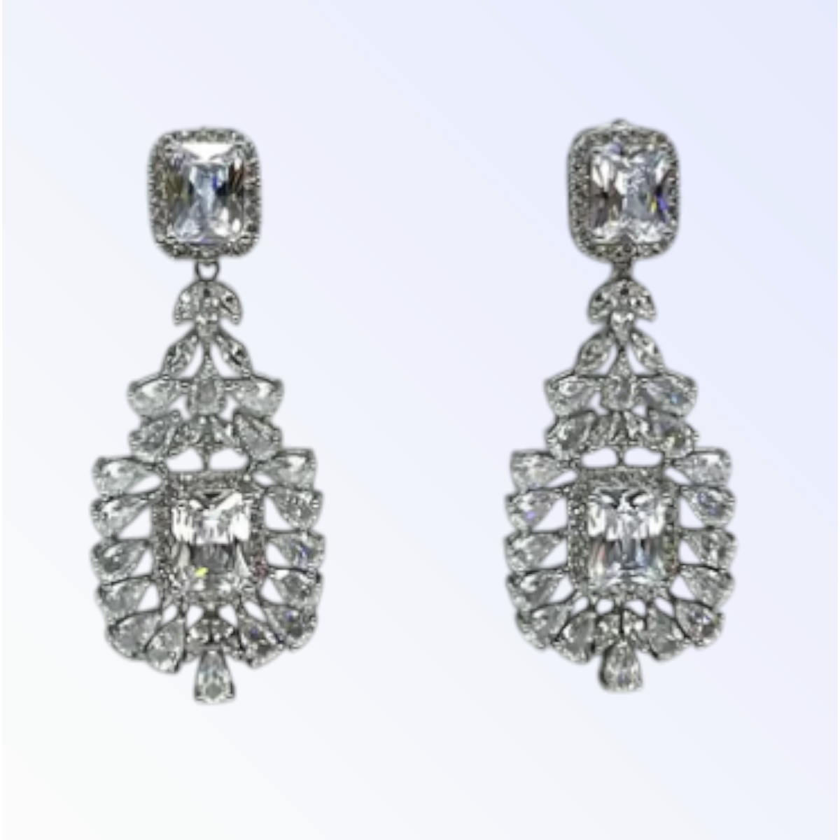 MARY | CUBIC ZIRCONIA DROP EARRING - Silver