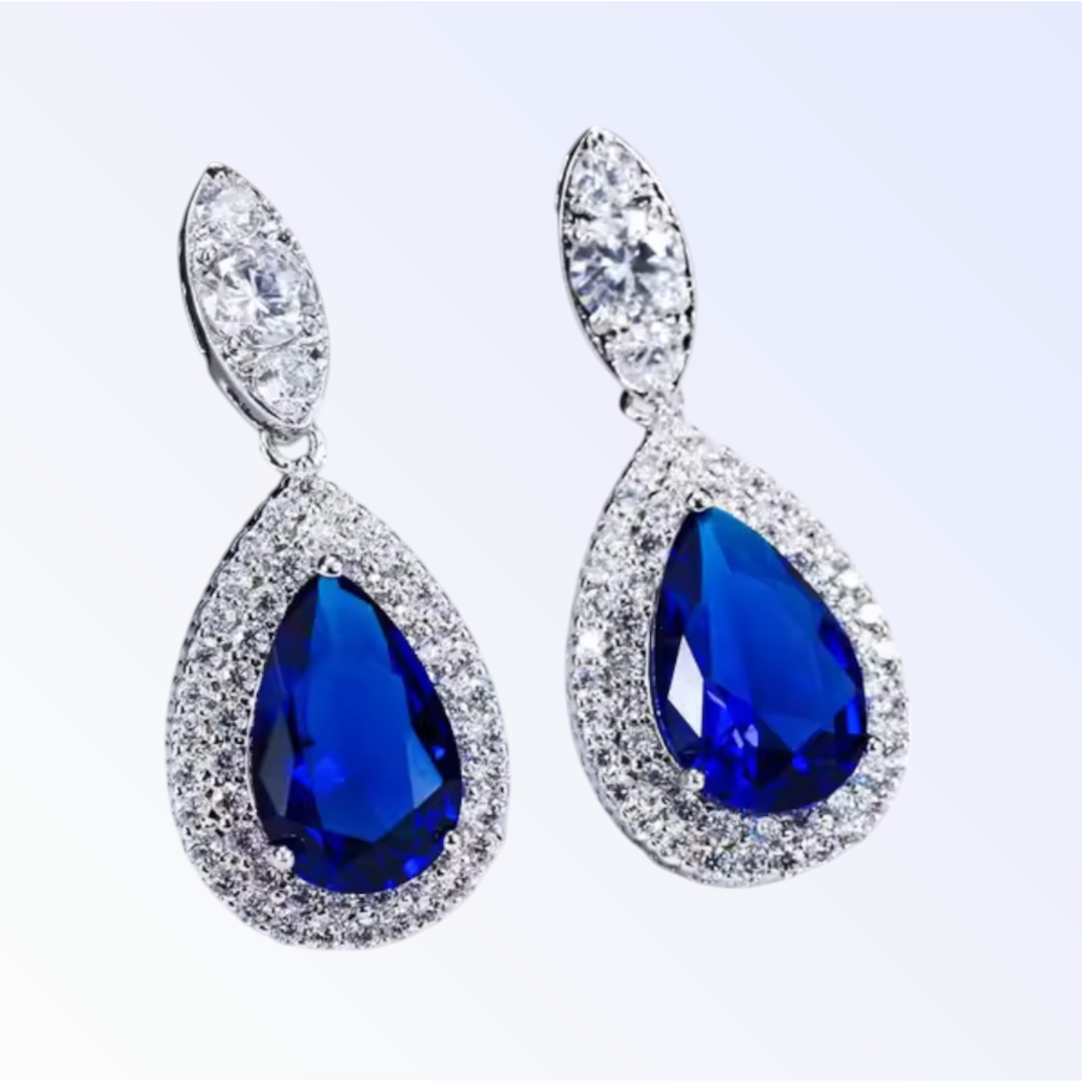 AZURA | CUBIC ZIRCONIA DROP EARRING - Royal Blue