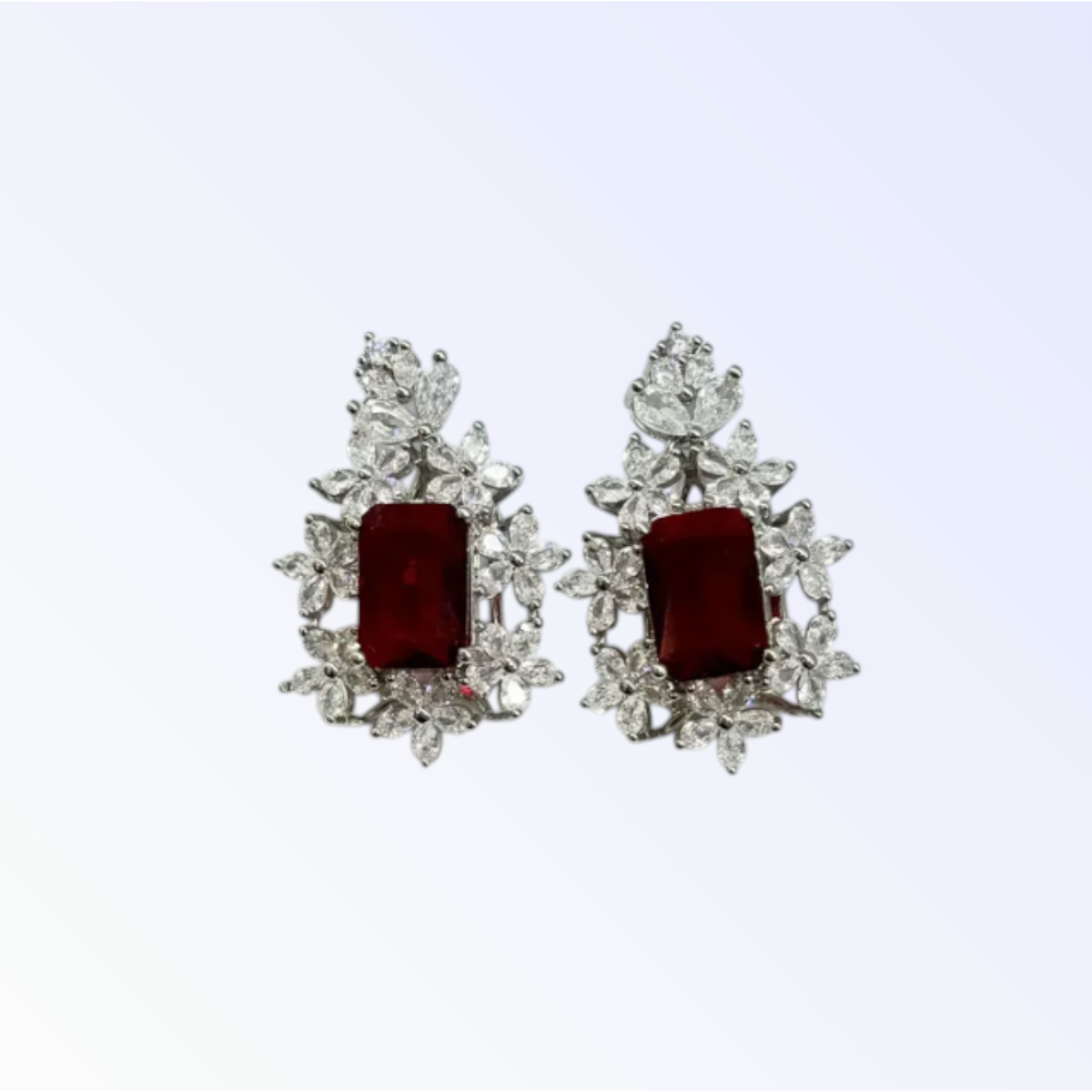 VLORA | CUBIC ZIRCONIA STUD - Scarlet