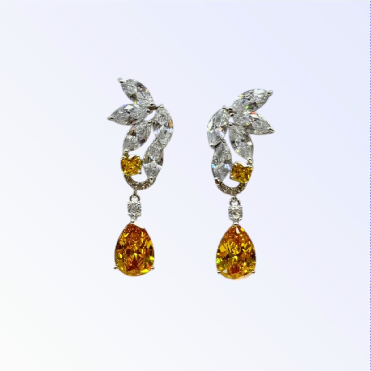 VIVIANNE | DROP EARRING - Marigold/Silver