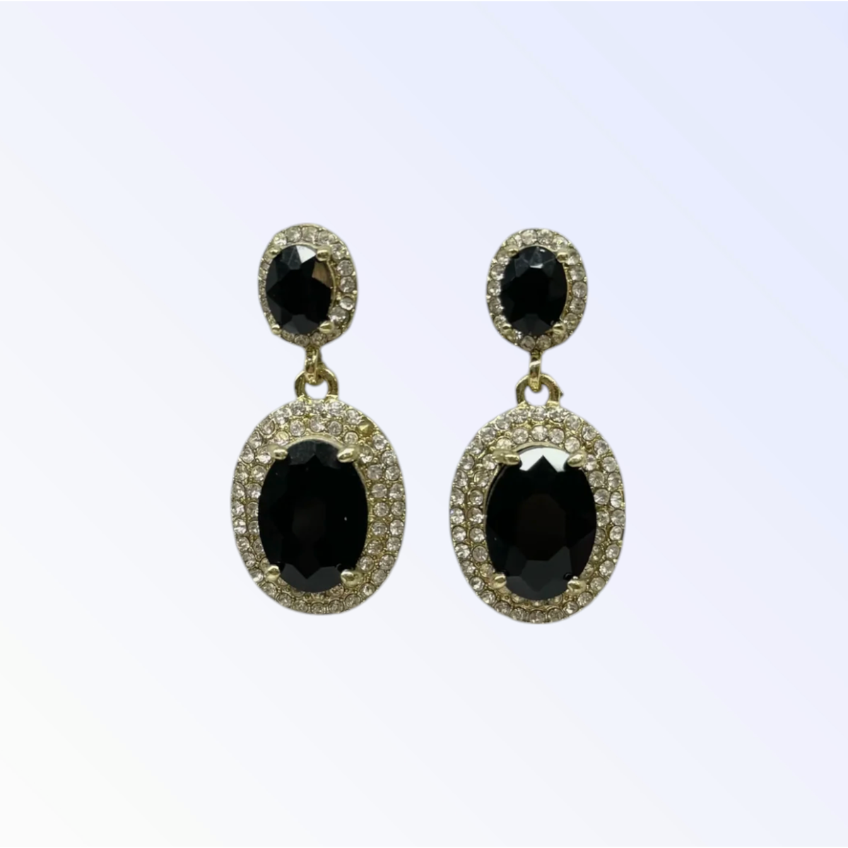 KYLE | OVAL DROP EARRING - Gold/Black
