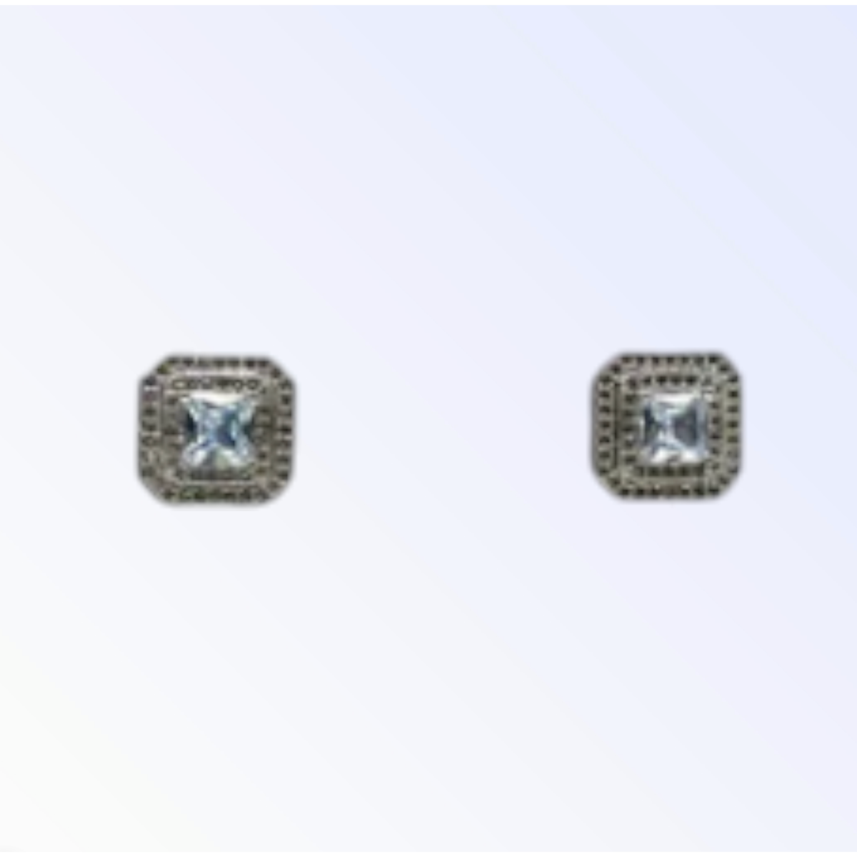 SOPHIA | SQUARE CRYSTAL STUD - Silver