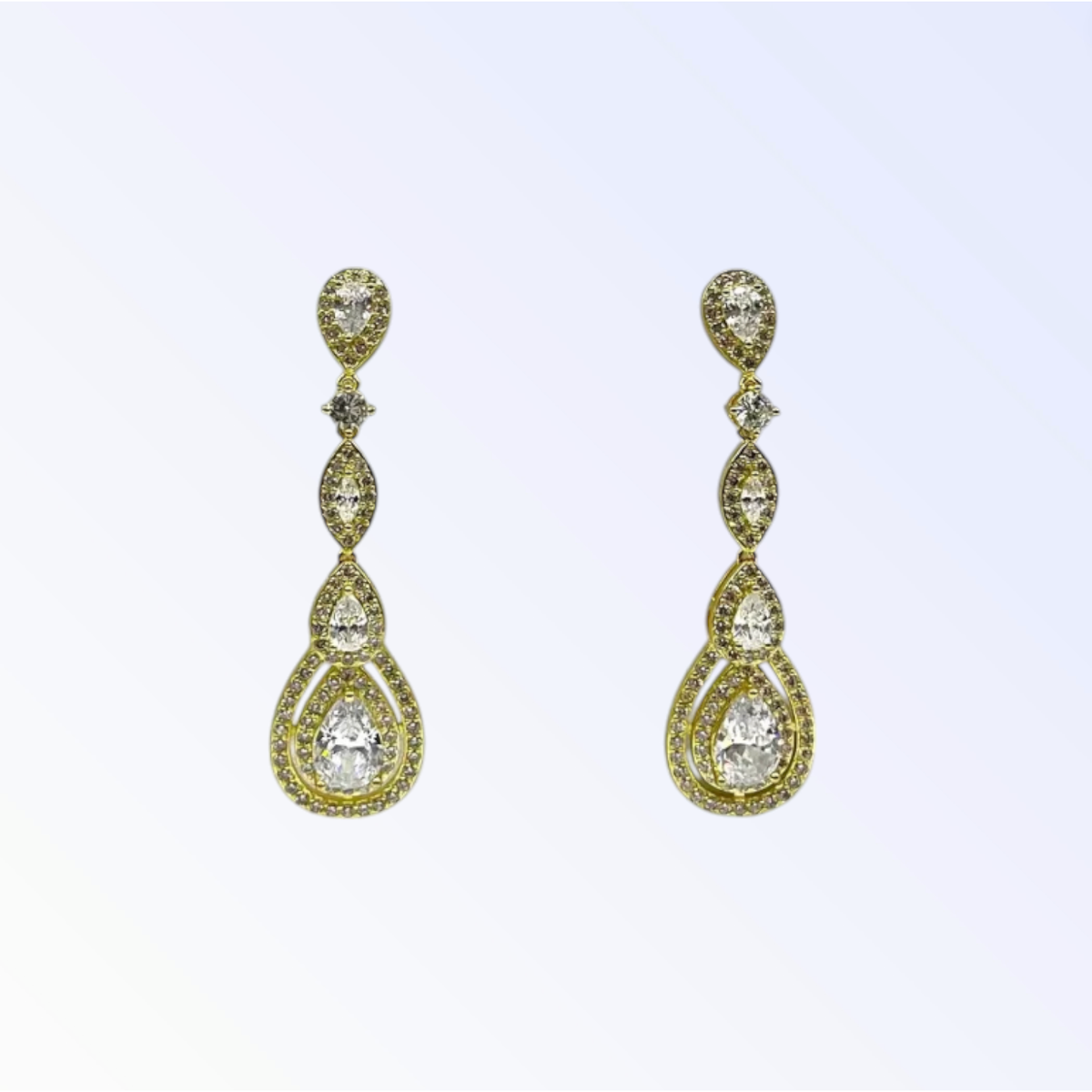 TEODORA | GOLD CRYSTAL MULTITIERED EARRING