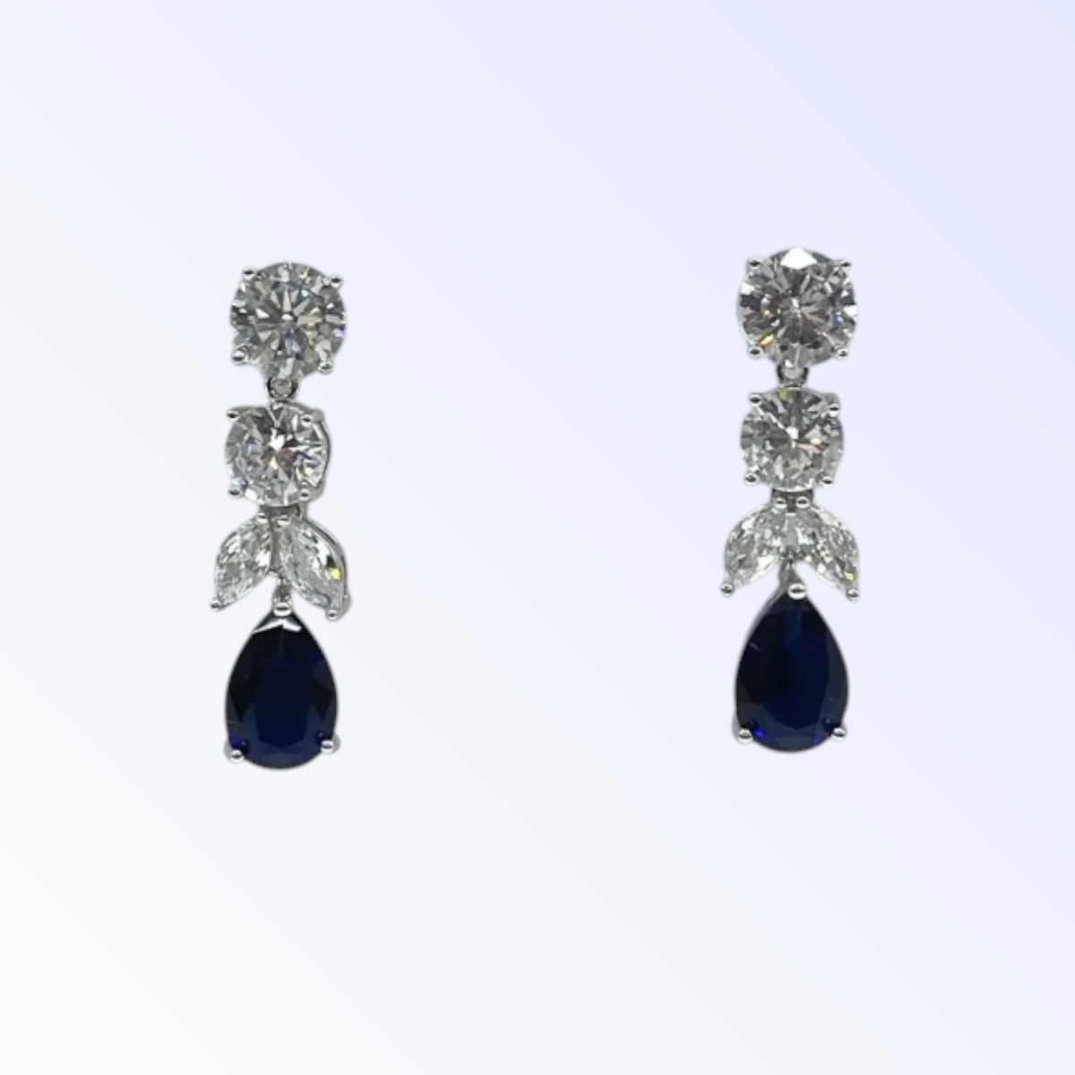 ALANA | CRYSTAL EARRING - Navy/Silver