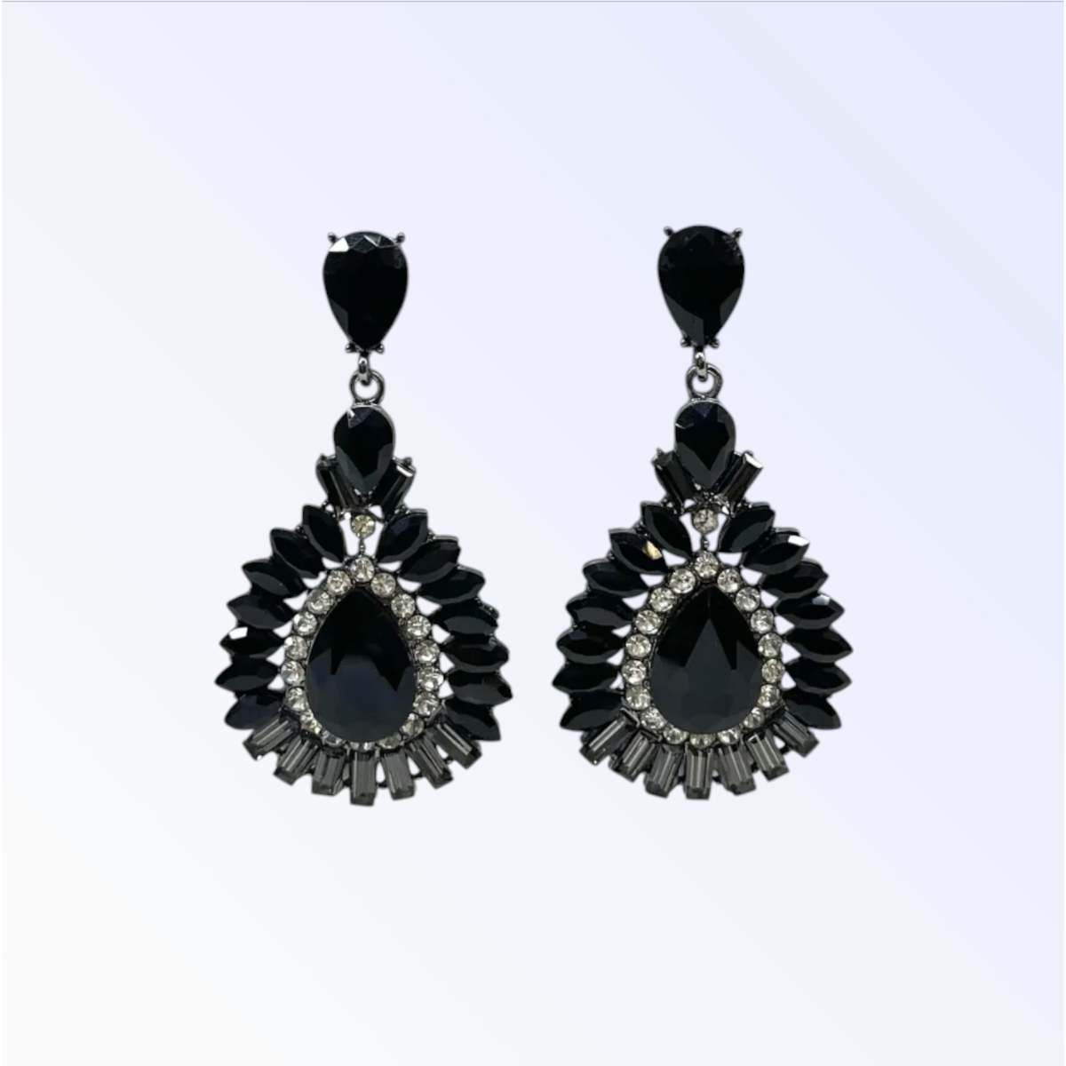 DORA | CRYSTAL EARRING - Black