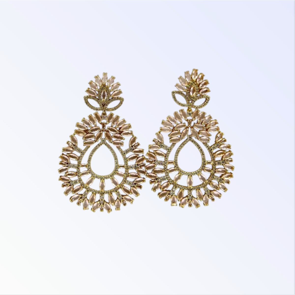 SHANAE | CRYSTAL EARRING - Gold/Pink