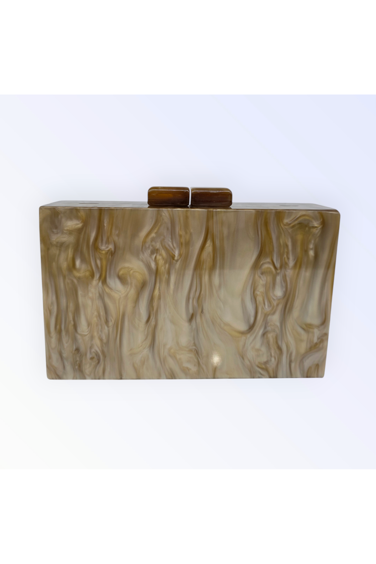 CARAMEL MARBLE CLUTCH BAG