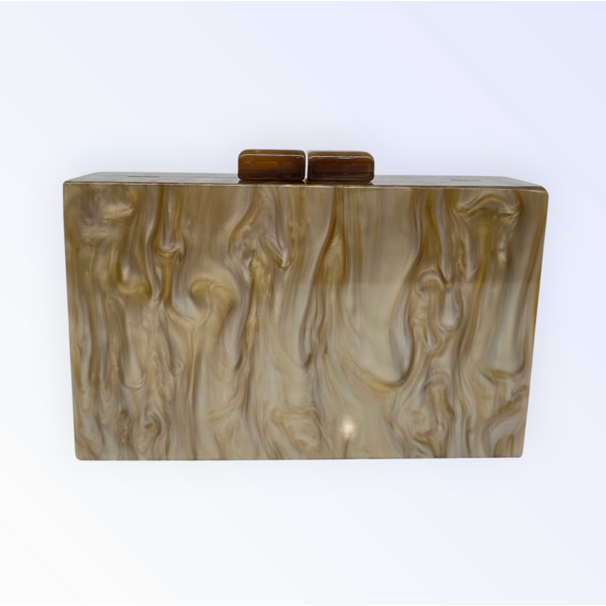 CARAMEL MARBLE CLUTCH BAG