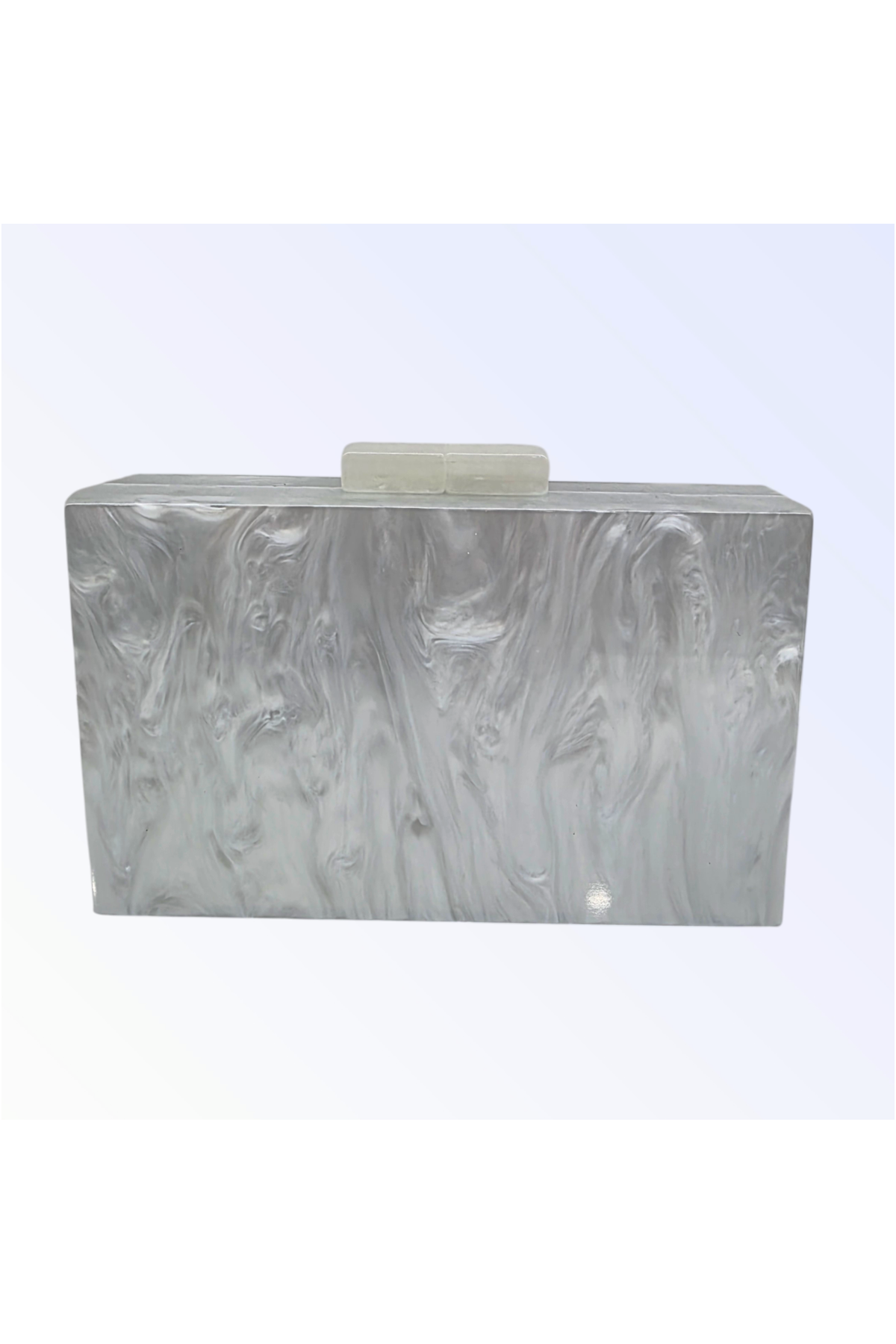 WHITE MARBLE CLUTCH BAG