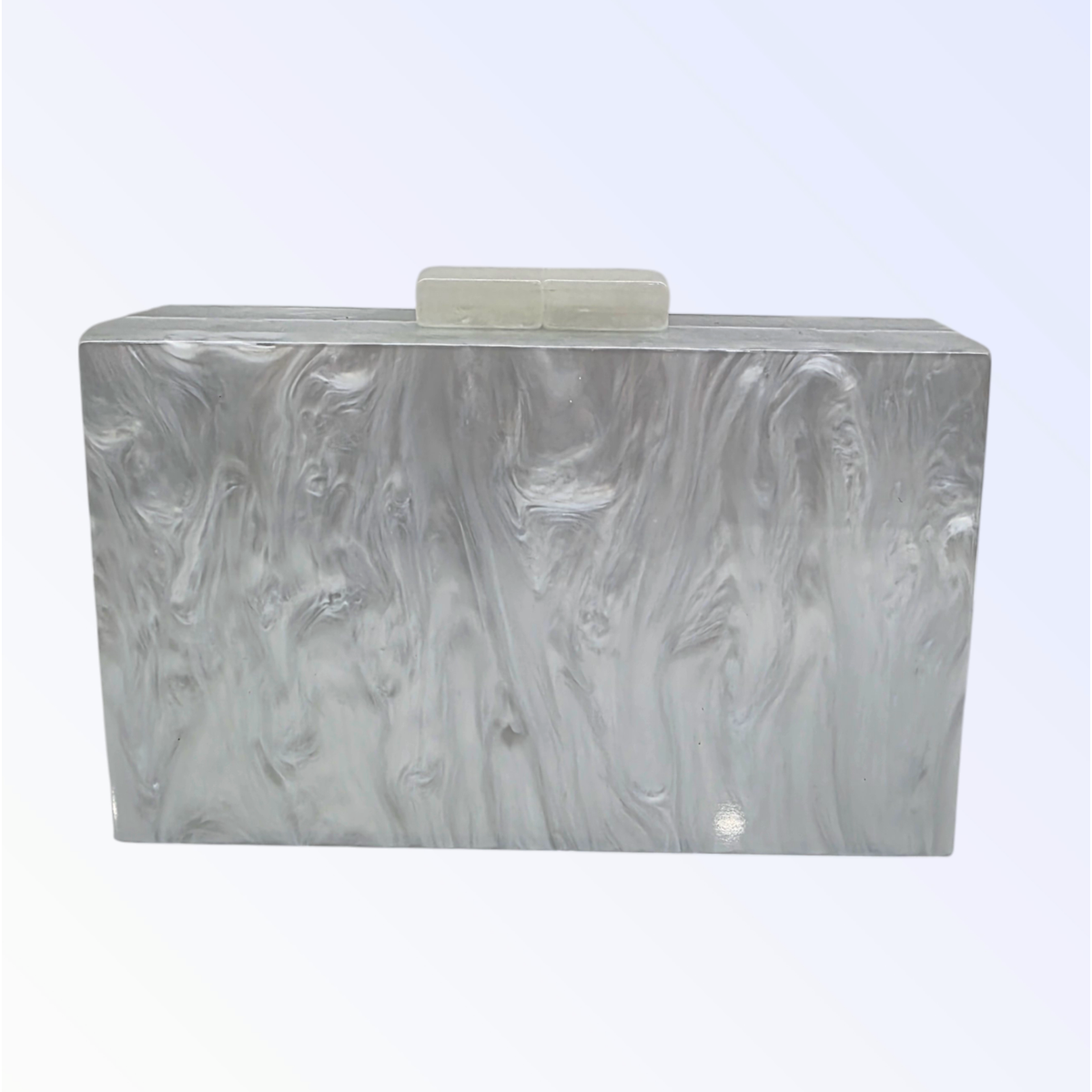 WHITE MARBLE CLUTCH BAG