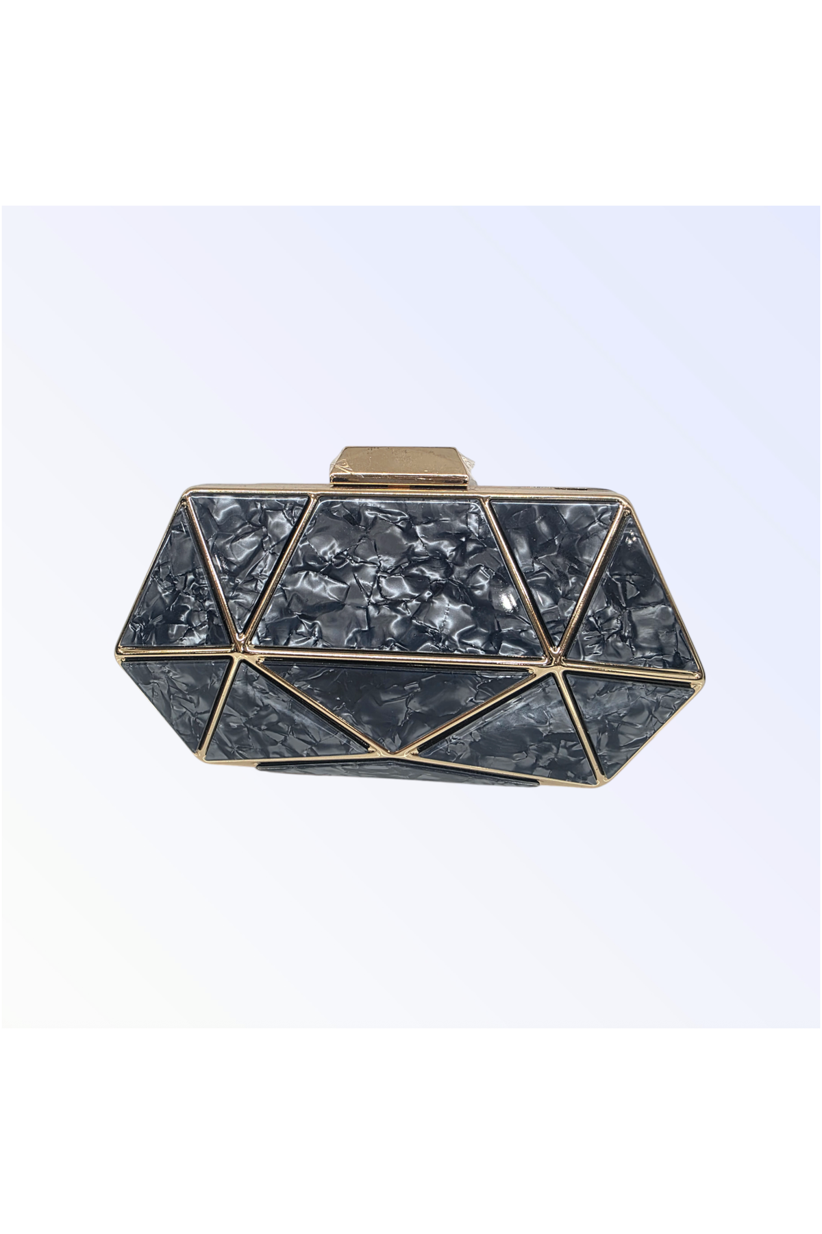 HEXAGONAL MARBLE CLUTCH BAG